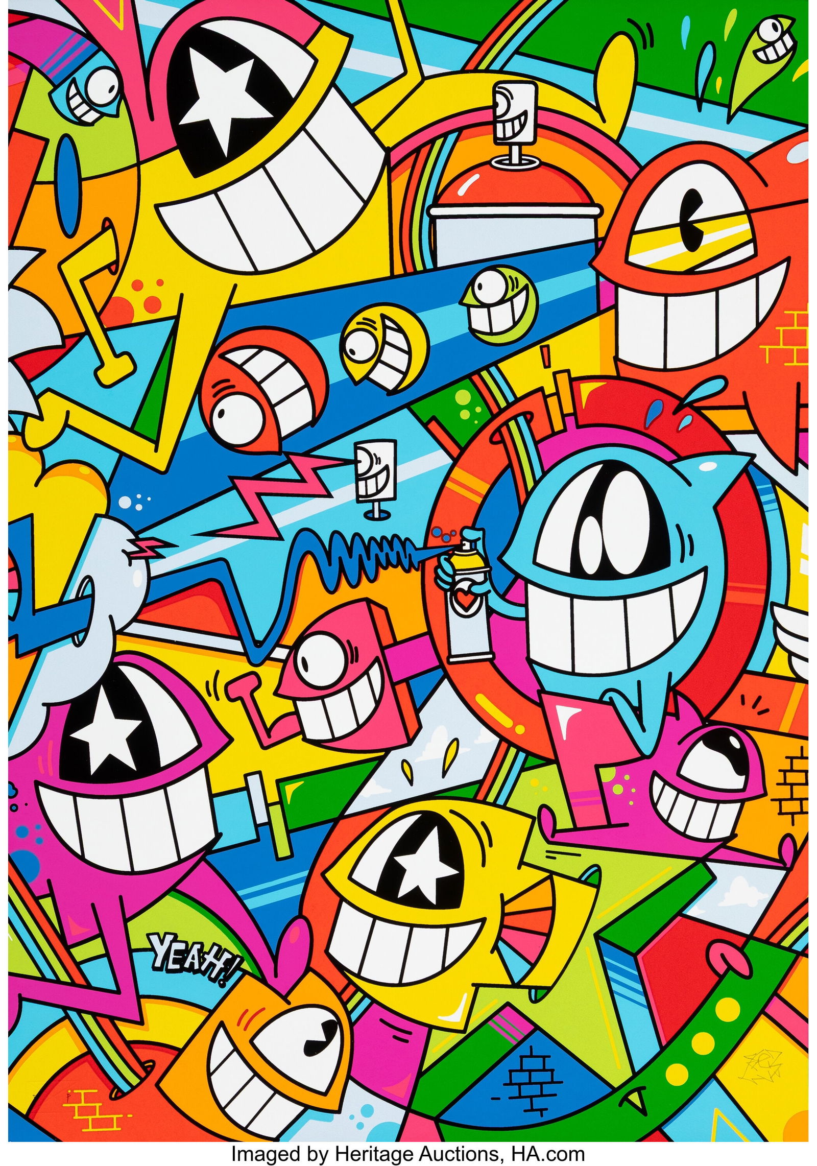 PEZ (b. 1976) Catch The Stars II, 2021 Screenpri: PEZ (b. 1976) Catch The Stars II, 2021 Screenprint in colors on Coventry Rag Fine Art paper 21-5/8 x 15 inches (54.9 x 38.1 cm) (sheet) P&p