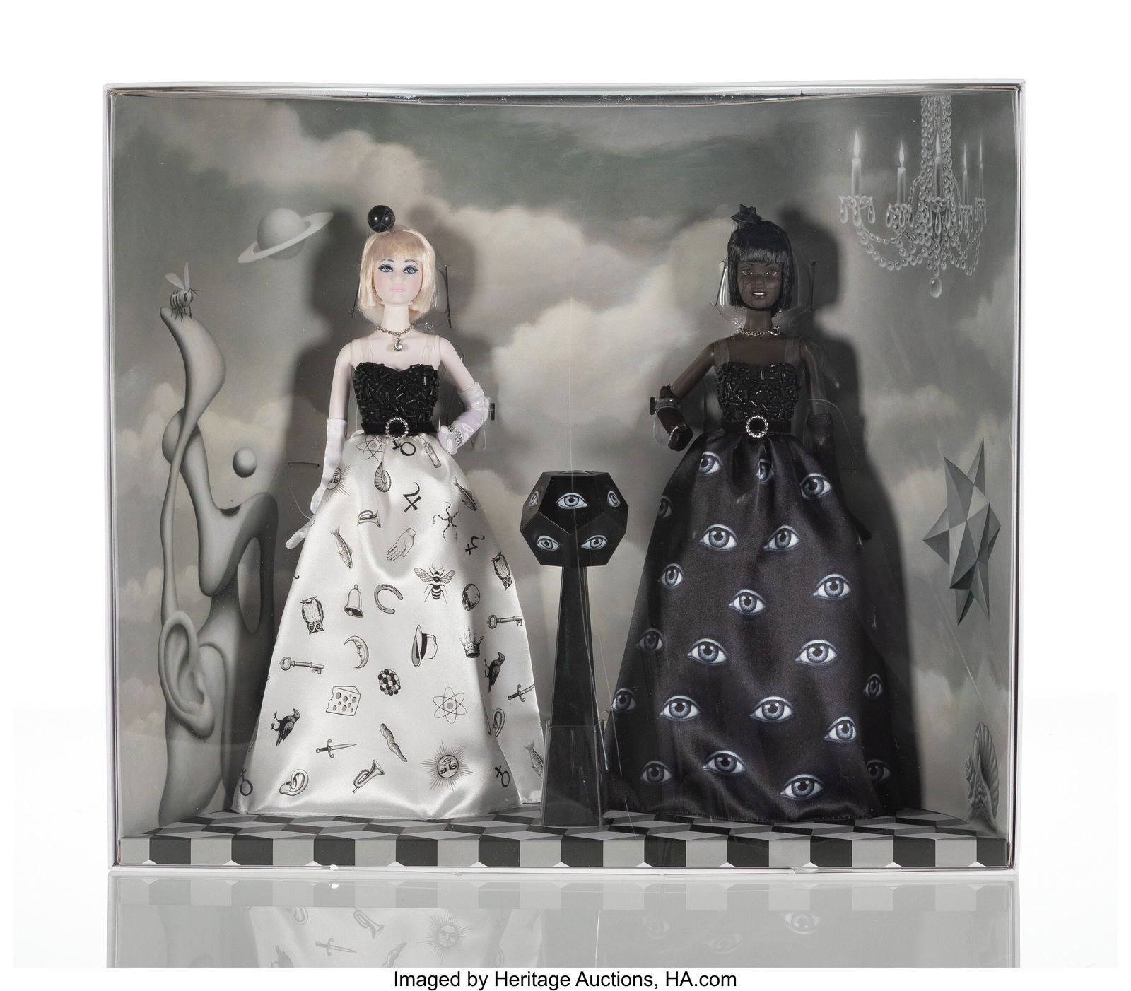 Mark Ryden X Barbie Black and White Surrealist B: Mark Ryden X Barbie Black and White Surrealist Ball Dolls (two works), 2022 Painted cast vinyl 12-1/2 x 6 x 2 inches (31.8 x 15.2 x 5.1 cm) (eac