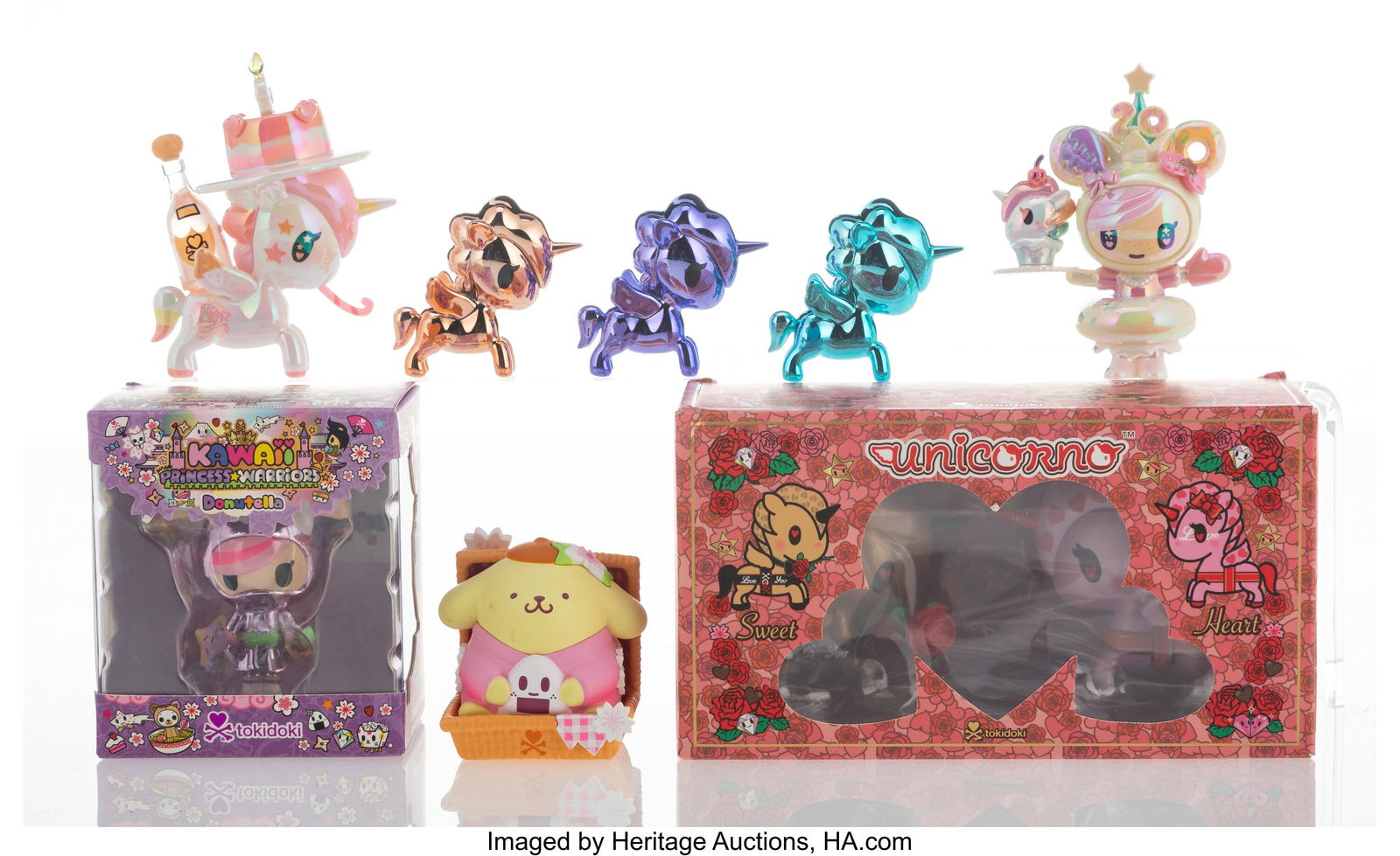 Tokidoki (Est. 2003) Various Figures (eight work: Tokidoki (Est. 2003) Various Figures (eight works), 2022 and later Painted cast vinyl 3-1/2 x 6-3/8 x 2-1/2 inches (8.9 x 16.2 x 6&perio