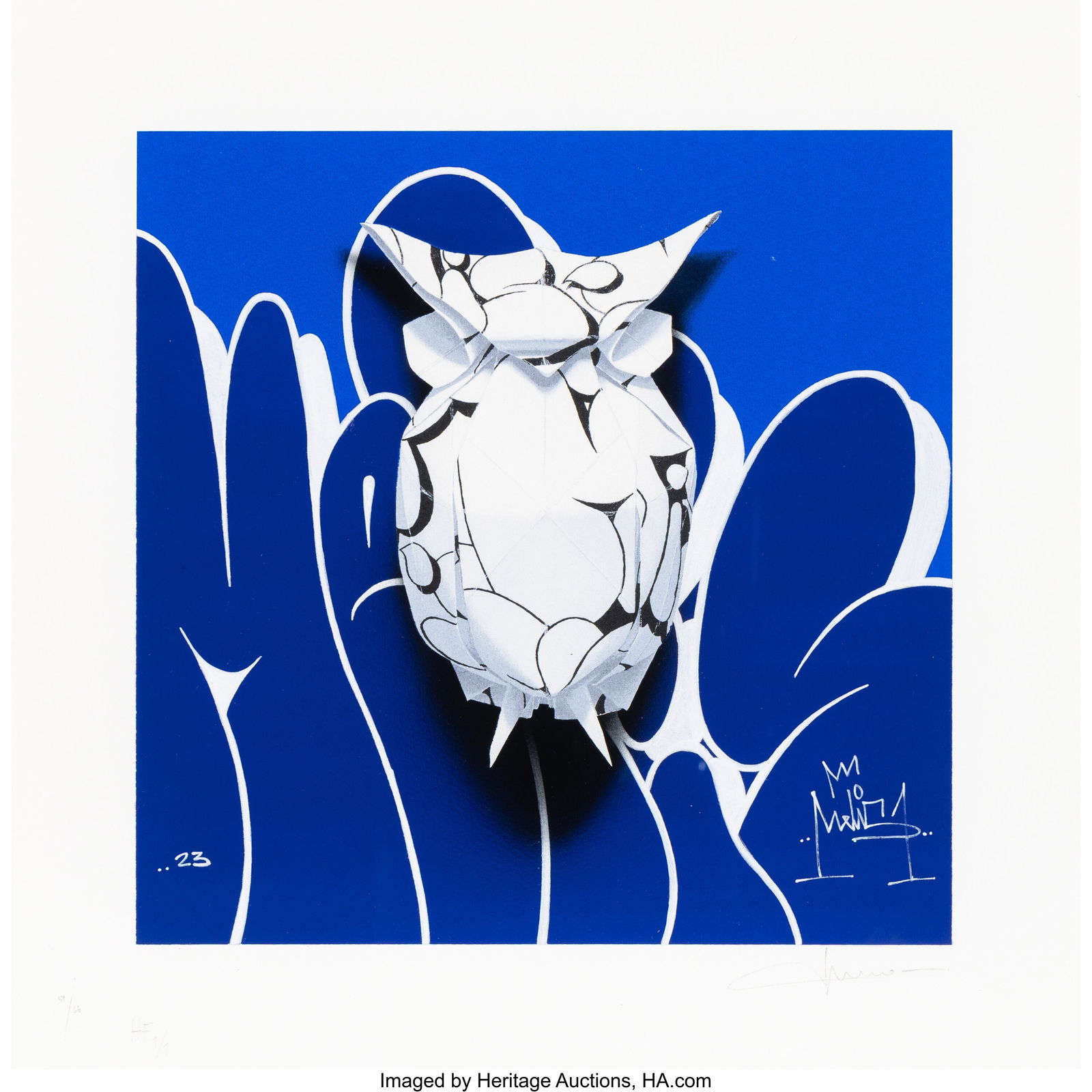 Nuno Viegas (b. 1985) Paper Owl I, 2023 Screenpr: Nuno Viegas (b. 1985) Paper Owl I, 2023 Screenprint in colors with hand-embellishments on Somerset paper 15-3/4 x 15-3/4 inches (40.0 x 40.0 cm)