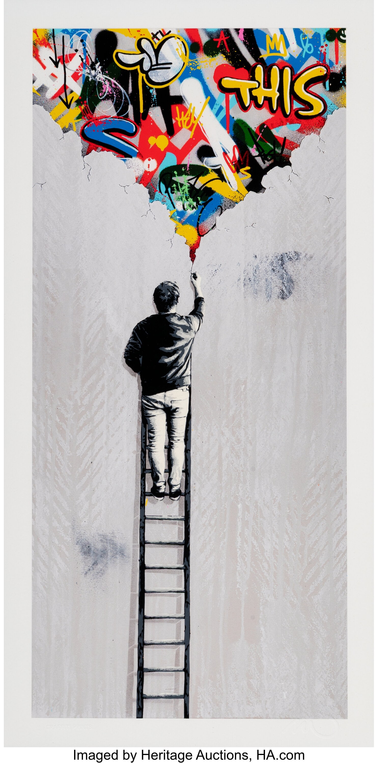 Martin Whatson (b. 1984) The Crack, 2021 Giclée: Martin Whatson (b. 1984) The Crack, 2021 Giclée print with screenprint in colors and embossing on wove paper 19-1/2 x 9-3/4 inches (49.5 x 24.8