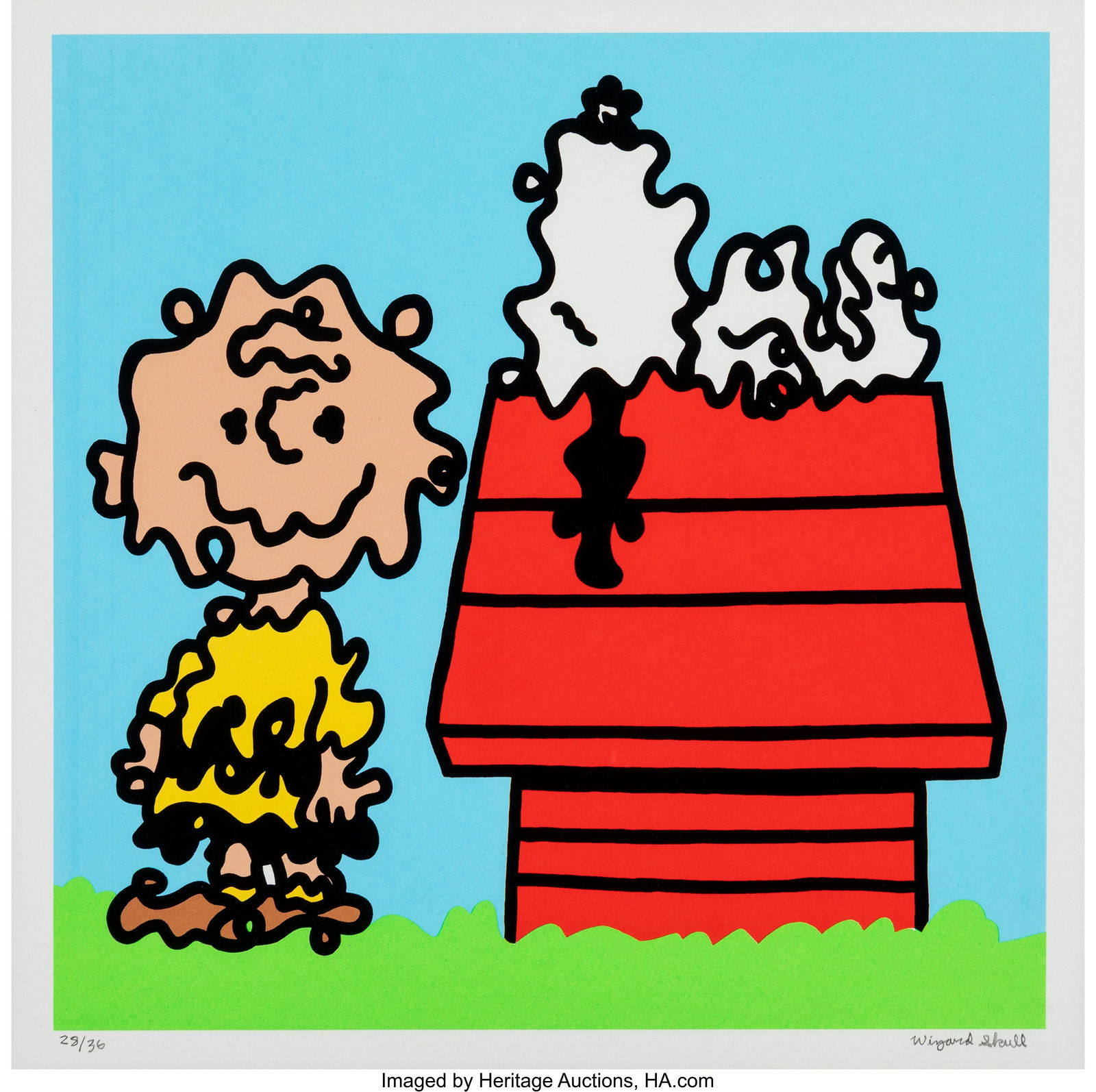 Wizard Skull (20th Century) Snoopy and Charlie,: Wizard Skull (20th Century) Snoopy and Charlie, 2021 Screenprint in colors on paper 15-3/4 x 15-3/4 inches (40.0 x 40.0 cm) (sheet) Ed.
