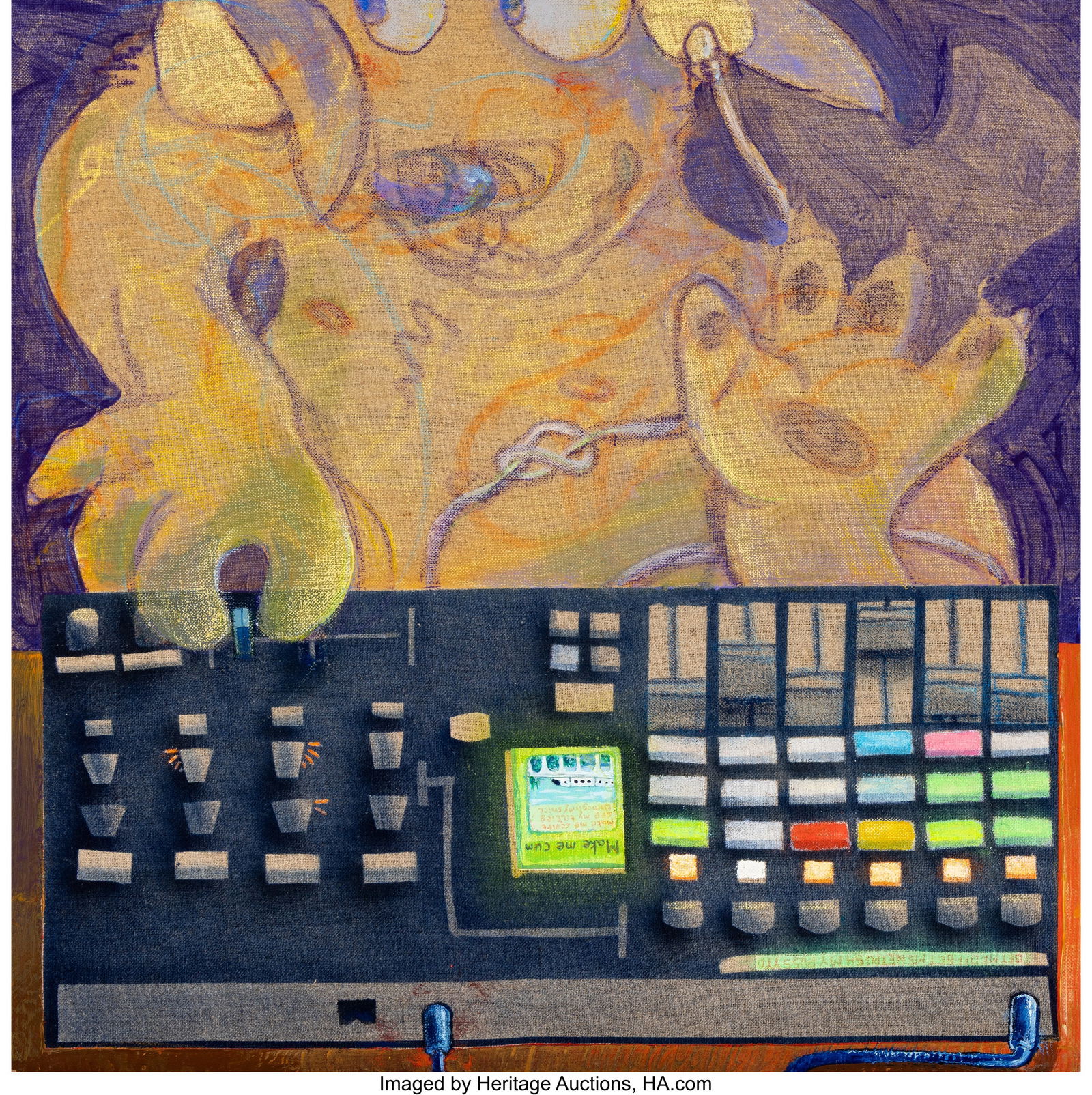 Mark Zubrovich (b. 1992) Naughty Remix, 2021 Oil: Mark Zubrovich (b. 1992) Naughty Remix, 2021 Oil pastel on canvas 18 x 18 inches (45.7 x 45.7 cm) Signed, titled, and dated on the reverse&co