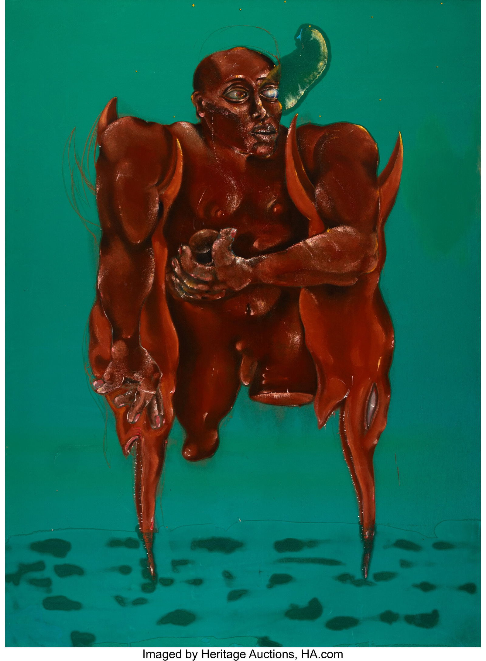 Jorge Tacla (b. 1958) Yo No Naci Asi, 1985 Oil o: Jorge Tacla (b. 1958) Yo No Naci Asi, 1985 Oil on canvas 82 x 60-1/2 inches (208.3 x 153.7 cm) Signed, dated, and titled on the reverse&c