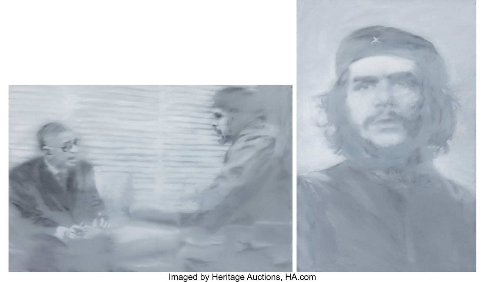 José Angel Toirac (b. 1966) Che and Conversatio: José Angel Toirac (b. 1966) Che and Conversation Between Sartre from Lives in Cuba series (two works), 2002 Oil on canvas 23-1/2 x 35-1/2 inches (5