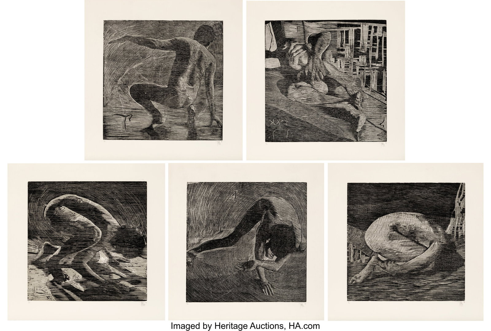 José Castro Leñero (b. 1953) Untitled from Baj: José Castro Leñero (b. 1953) Untitled from Bajo la sombra de Narciso (five works), 1993 Woodcuts on wove paper 31-1/2 x 31-1/2 inches (80&pe