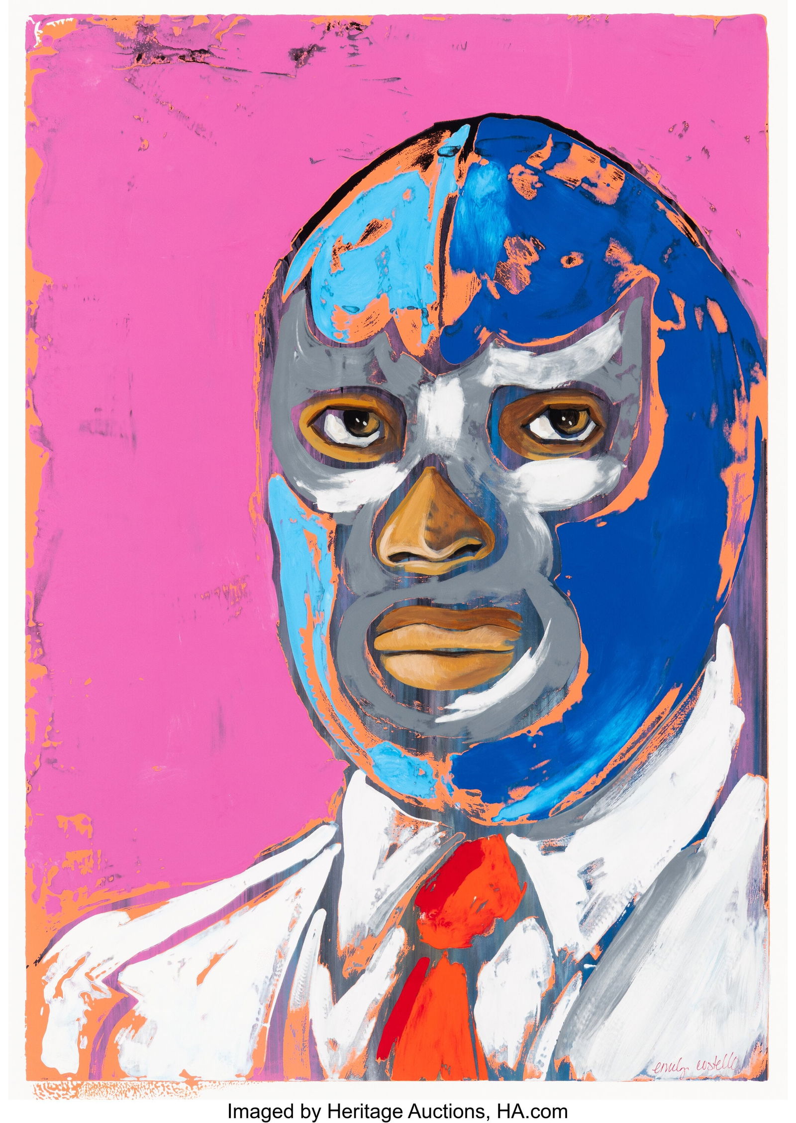 Emily Yvette Costello (20th Century) Blue Demon: Emily Yvette Costello (20th Century) Blue Demon Screenprint in colors on wove paper 26 x 18-1/2 inches (66.0 x 47.0 cm) (sight) Signed lower right&colon