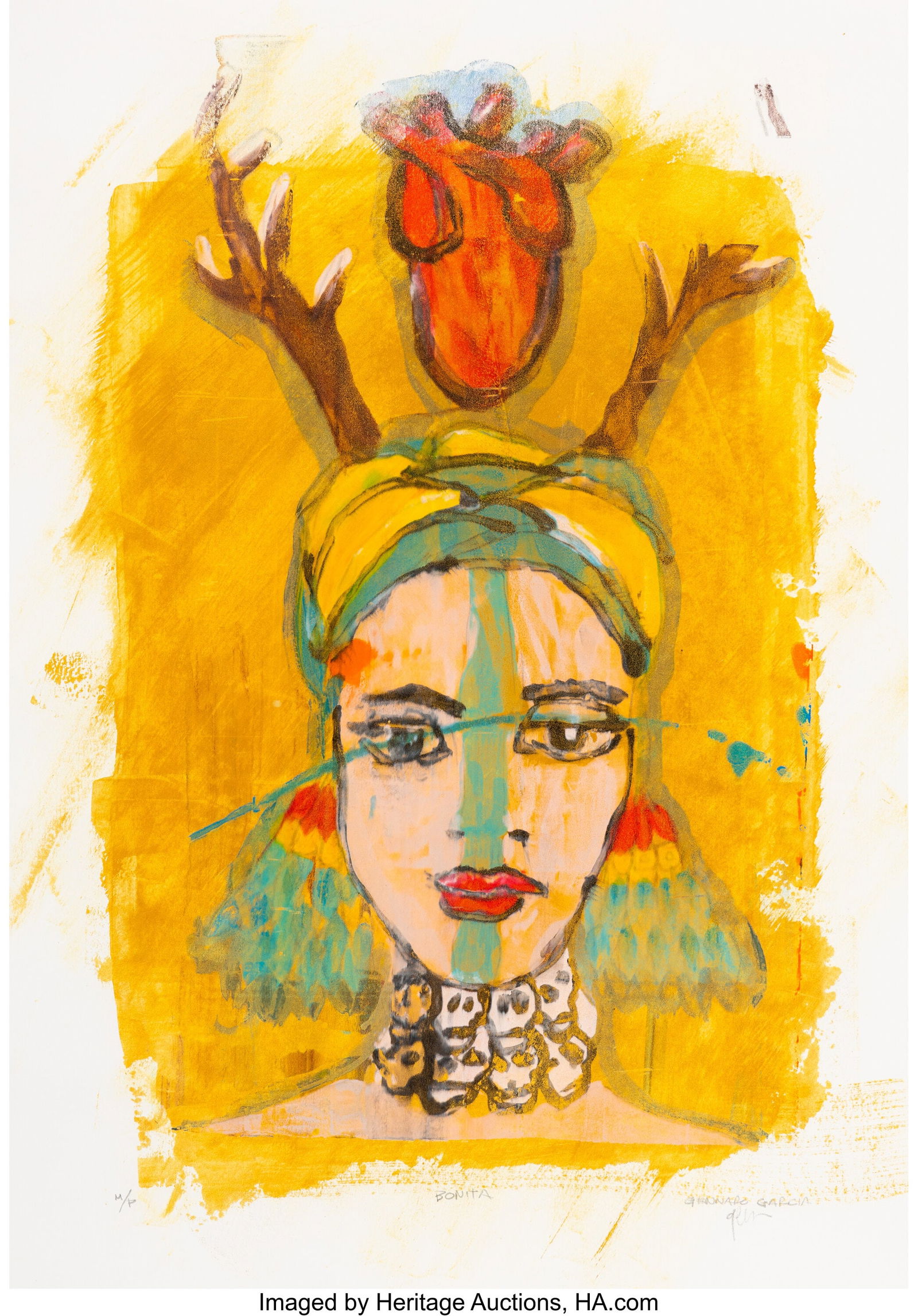 Gennaro Garcia (20th Century) Bonita Monotype on: Gennaro Garcia (20th Century) Bonita Monotype on paper 22-1/2 x 16 inches (57.1 x 40.6 cm) (sight) Ed. M/P Signed, editioned, and