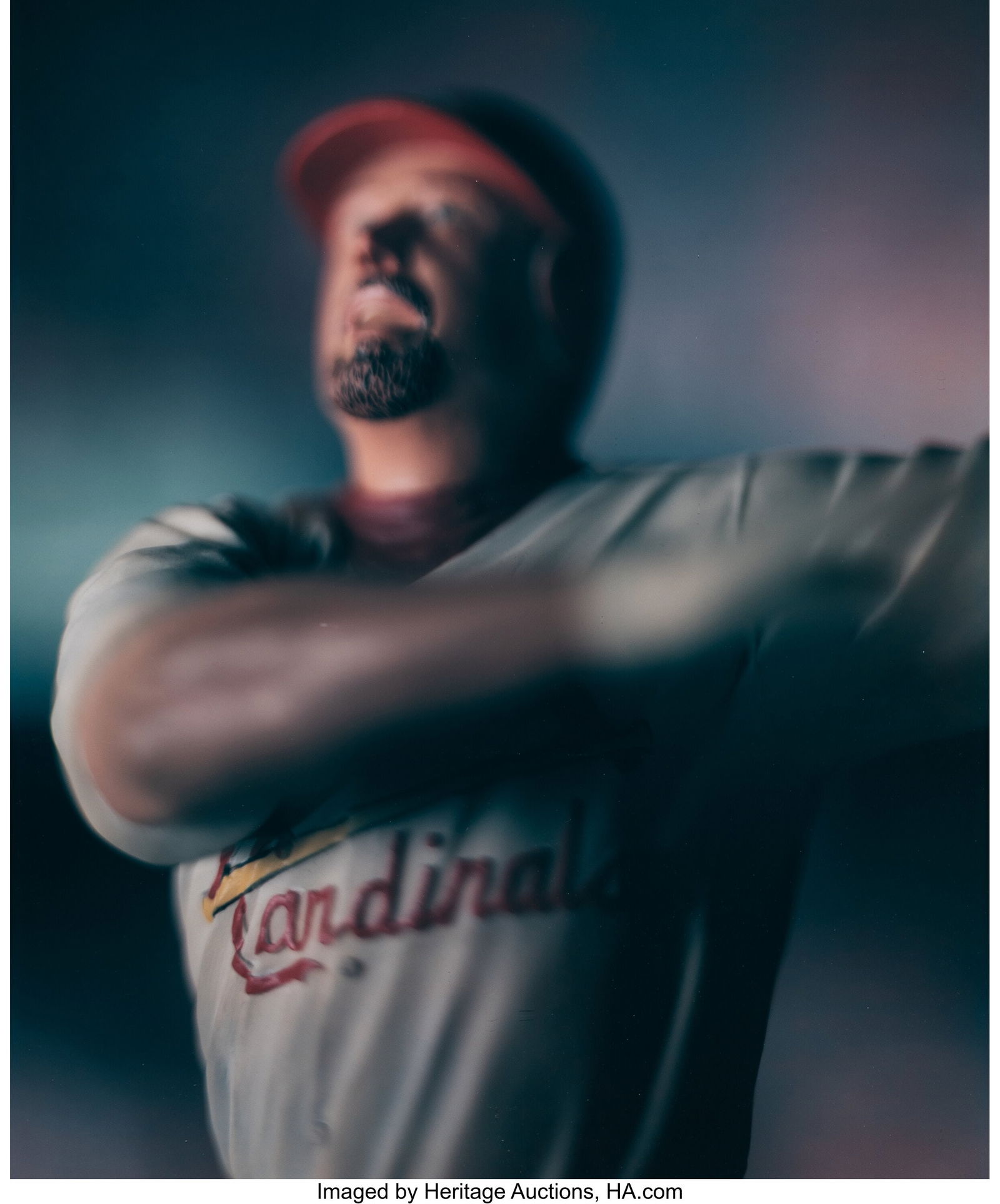 David Levinthal (American, b. 1949) Mark McGwire: David Levinthal (American, b. 1949) Mark McGwire, St. Louis Cardinals (from Baseball series), 2004 Unique Polaroid print 24 x 20-1/2 inches &lpa