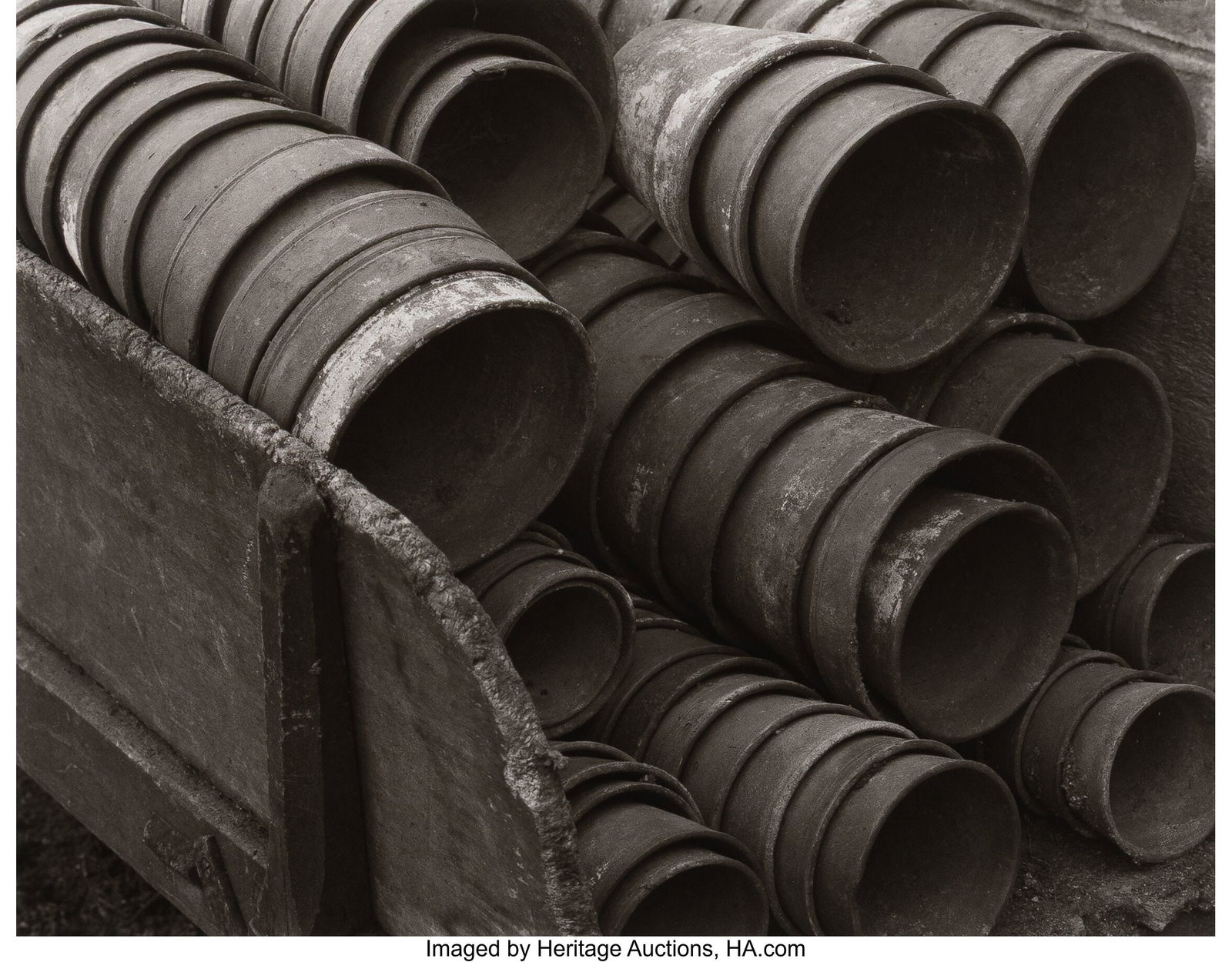 Edward Steichen (American, 1879-1973) Wheelbarro: Edward Steichen (American, 1879-1973) Wheelbarrow with Flower Pots, France, 1920 Gelatin silver printed by George Tice, 1981 7-1/2 x 9-1/2 inches (19&per