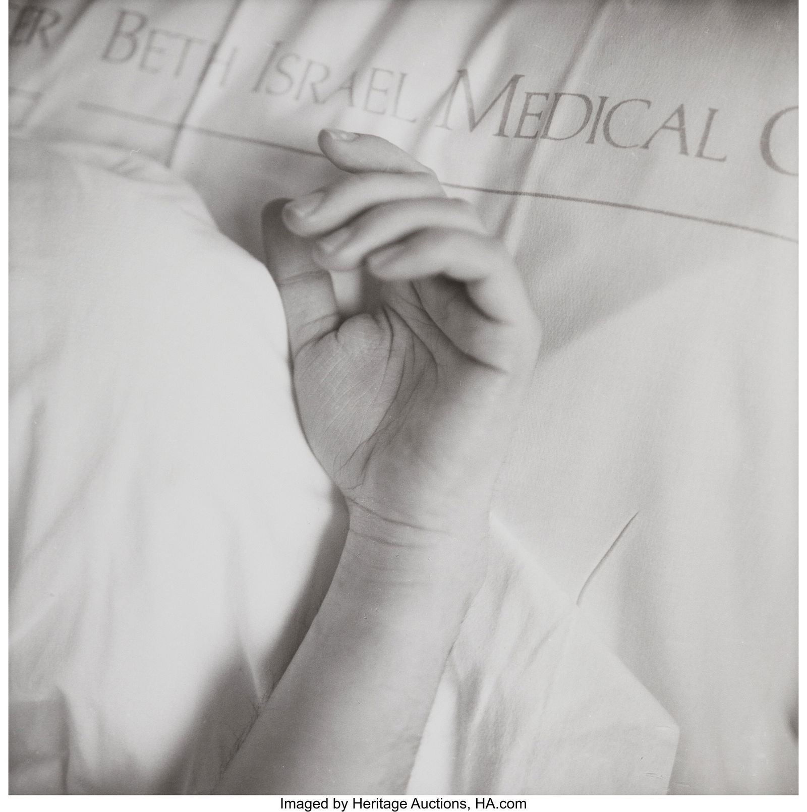 Bruce Cratsley (American, 1945-1998) Hospital Ha: Bruce Cratsley (American, 1945-1998) Hospital Hand (Billy), Beth Israel, New York, 1988 Gelatin silver print 9-3/4 x 9-3/4 inches (24.8
