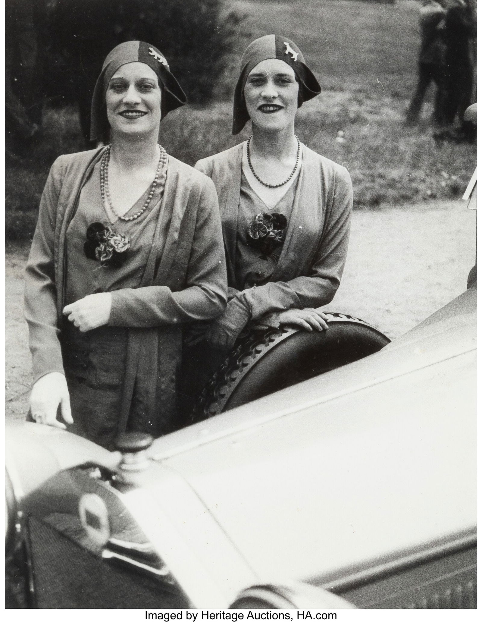 Jacques-Henri Lartigue (French, 1894-1986) The F: Jacques-Henri Lartigue (French, 1894-1986) The Famous Rowe Twins of the Casino de Paris, 1929 Gelatin silver print, printed later, ferrotyped 8-3/8 x 6-7/8 in