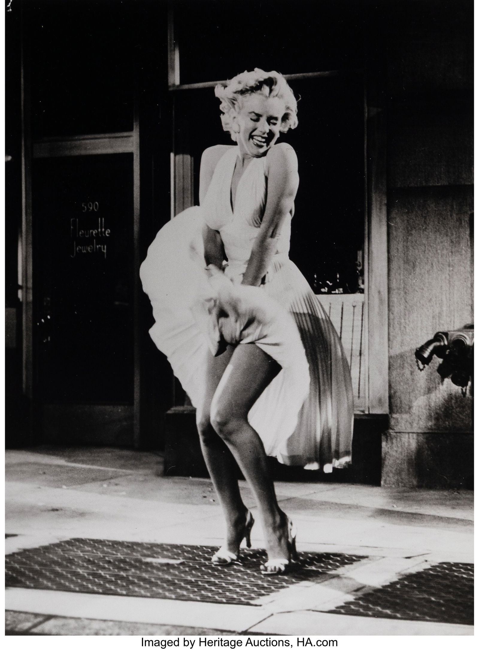 Sam Shaw (American, 1912-1999) Marilyn Monroe on: Sam Shaw (American, 1912-1999) Marilyn Monroe on Subway Grate (on the set of The Seven Year Itch), 1954 Gelatin silver print, printed later 19-1/4 x 14-1/