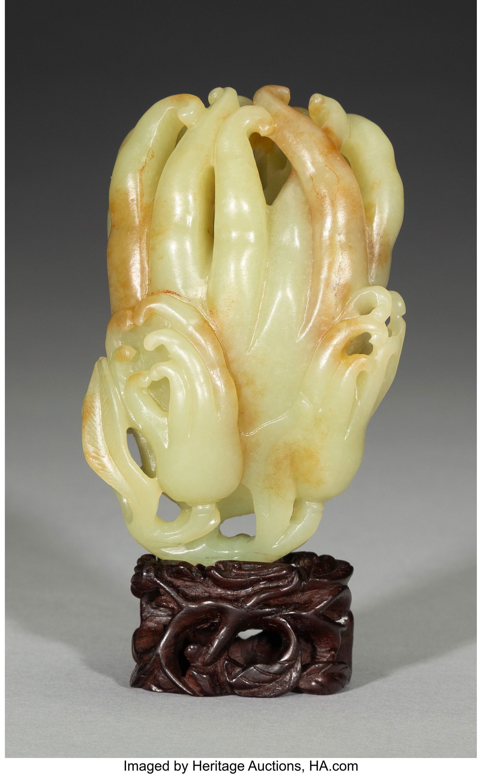 A Russet Celadon Jade Carving of Buddha's Hand 3 (1 of 3)