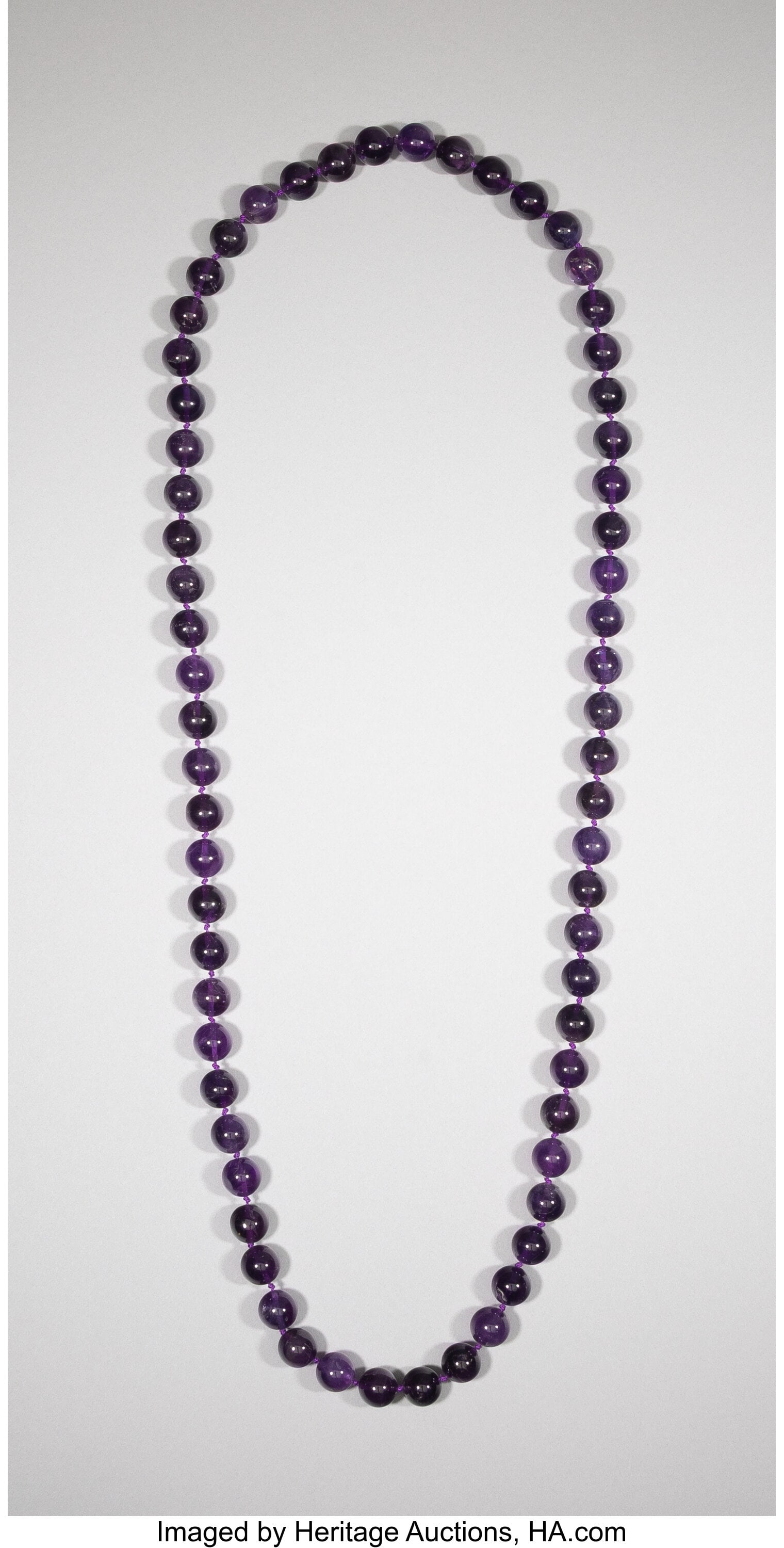 An Amethyst Bead Necklace 16-1/2 inches (41.9 cm (1 of 4)