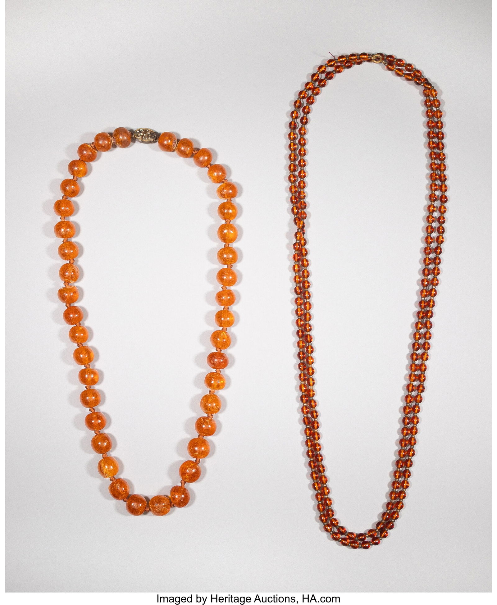 Two Amber Bead Necklaces 59 inches (149.9 cm) (l (1 of 3)