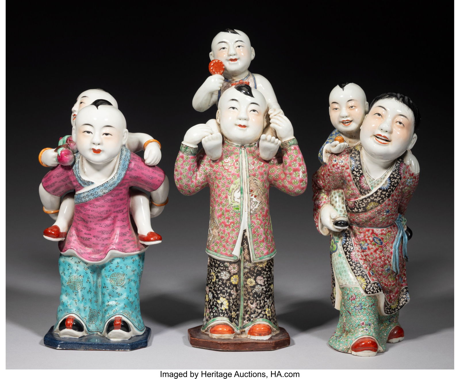 A Group of Three Chinese Famille Rose Figures, 2 (1 of 3)