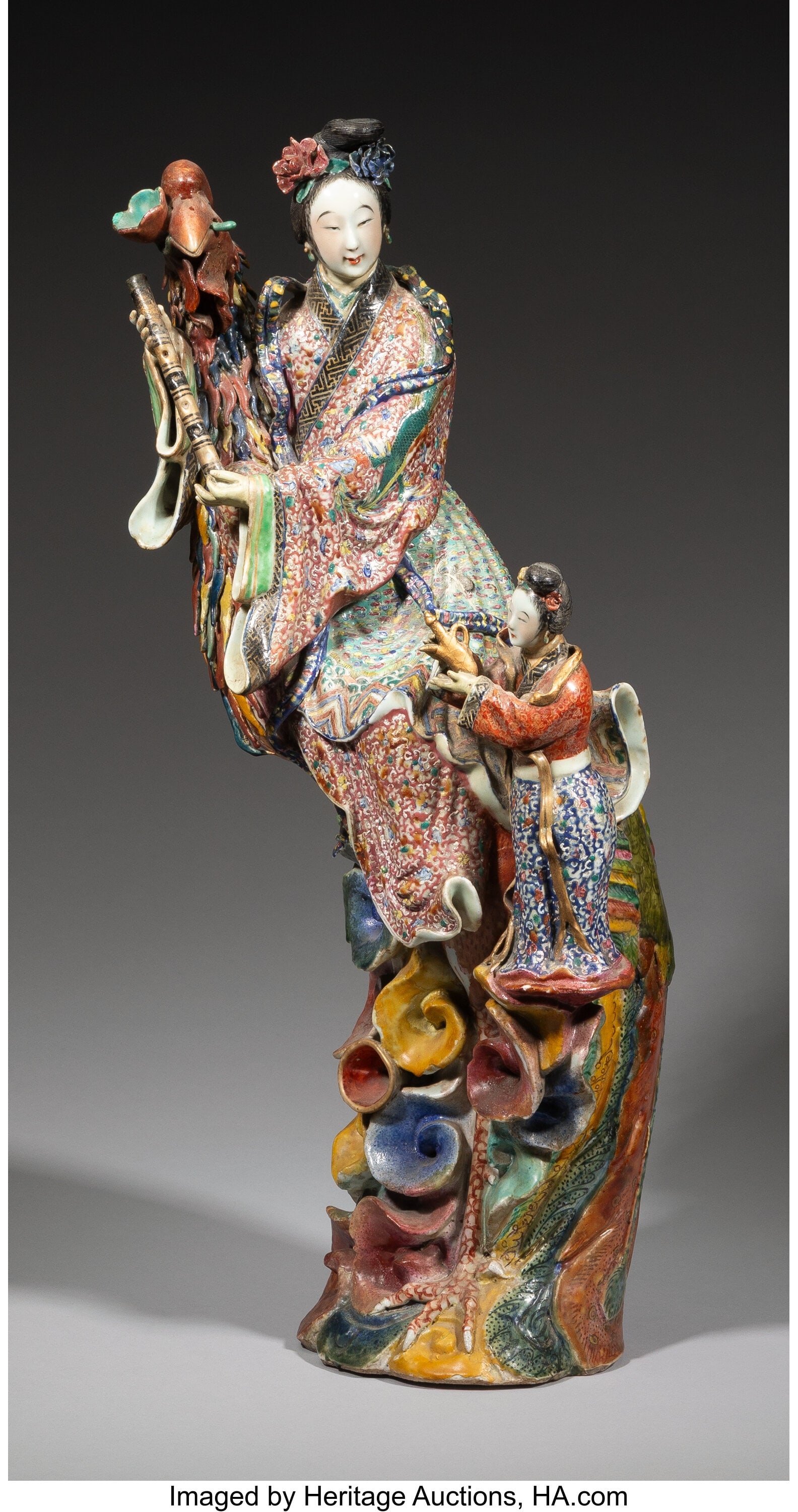 A Chinese Famille Rose Figure of a Maiden, Repub (1 of 4)