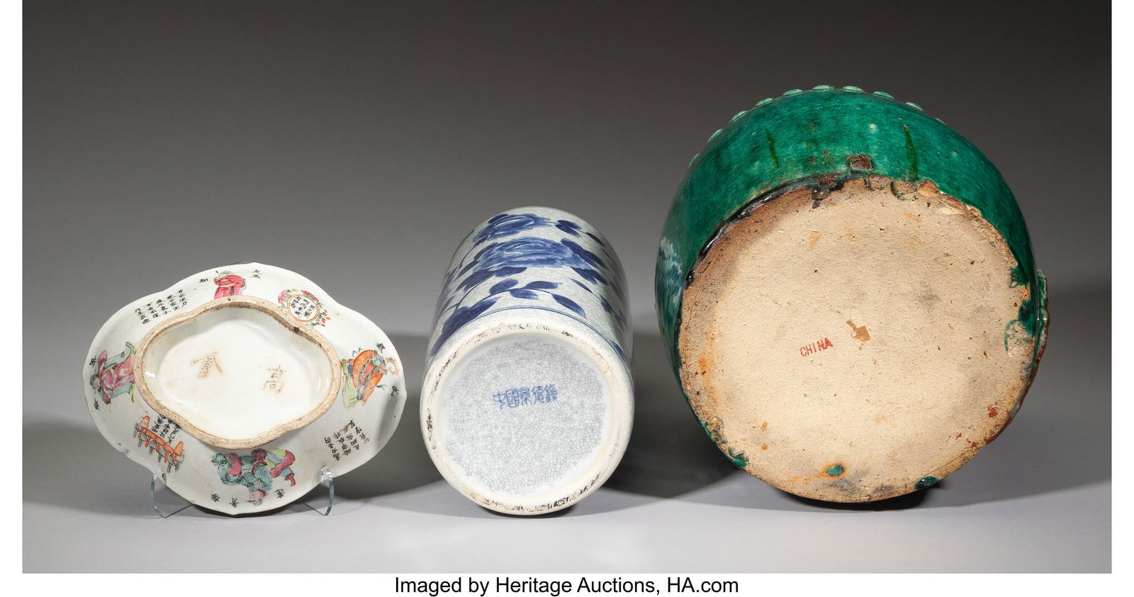 Three Chinese Ceramic Table Articles, 19th/20th - 3