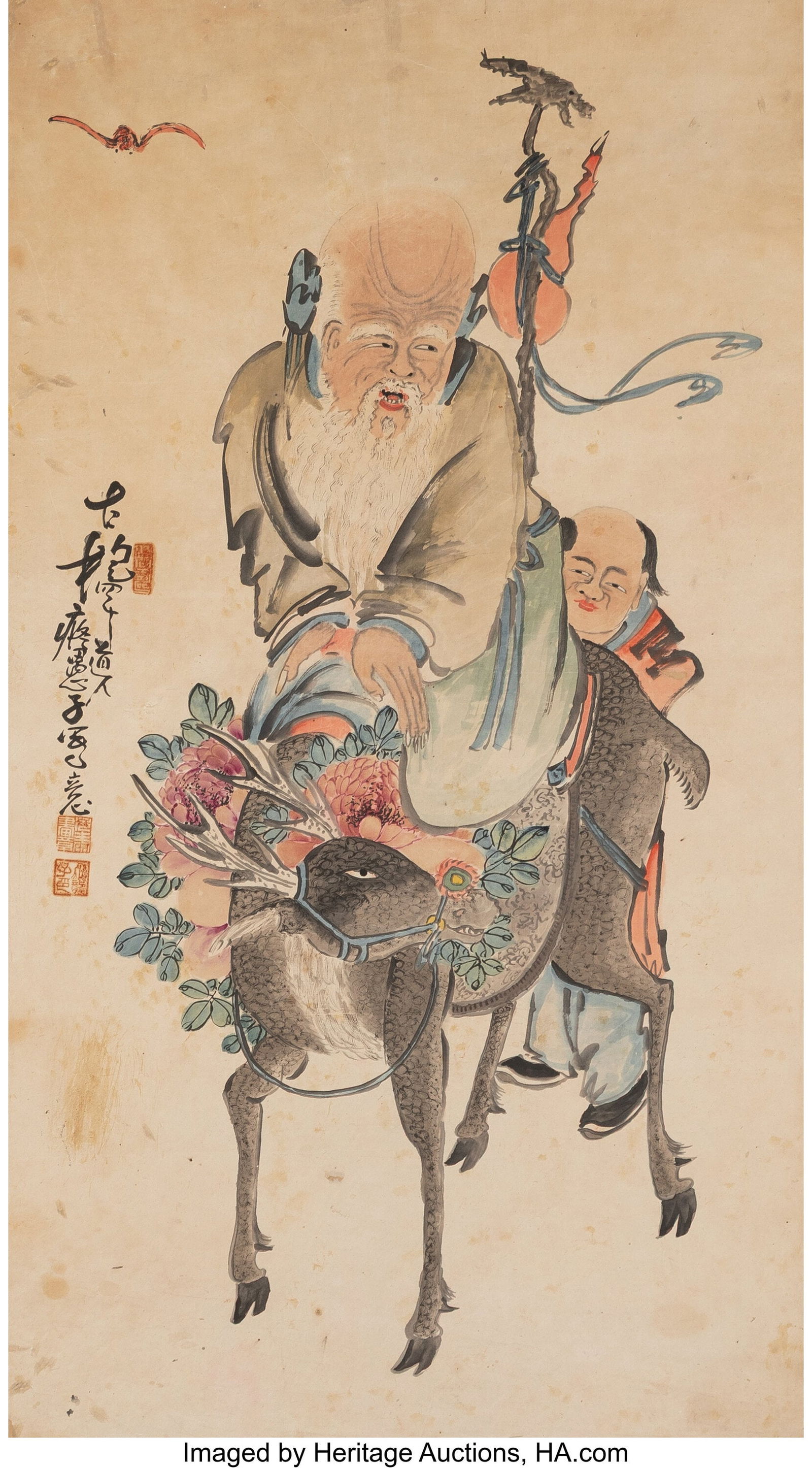 Unknown (20th century ) Two works, Chinese Immor (1 of 3)