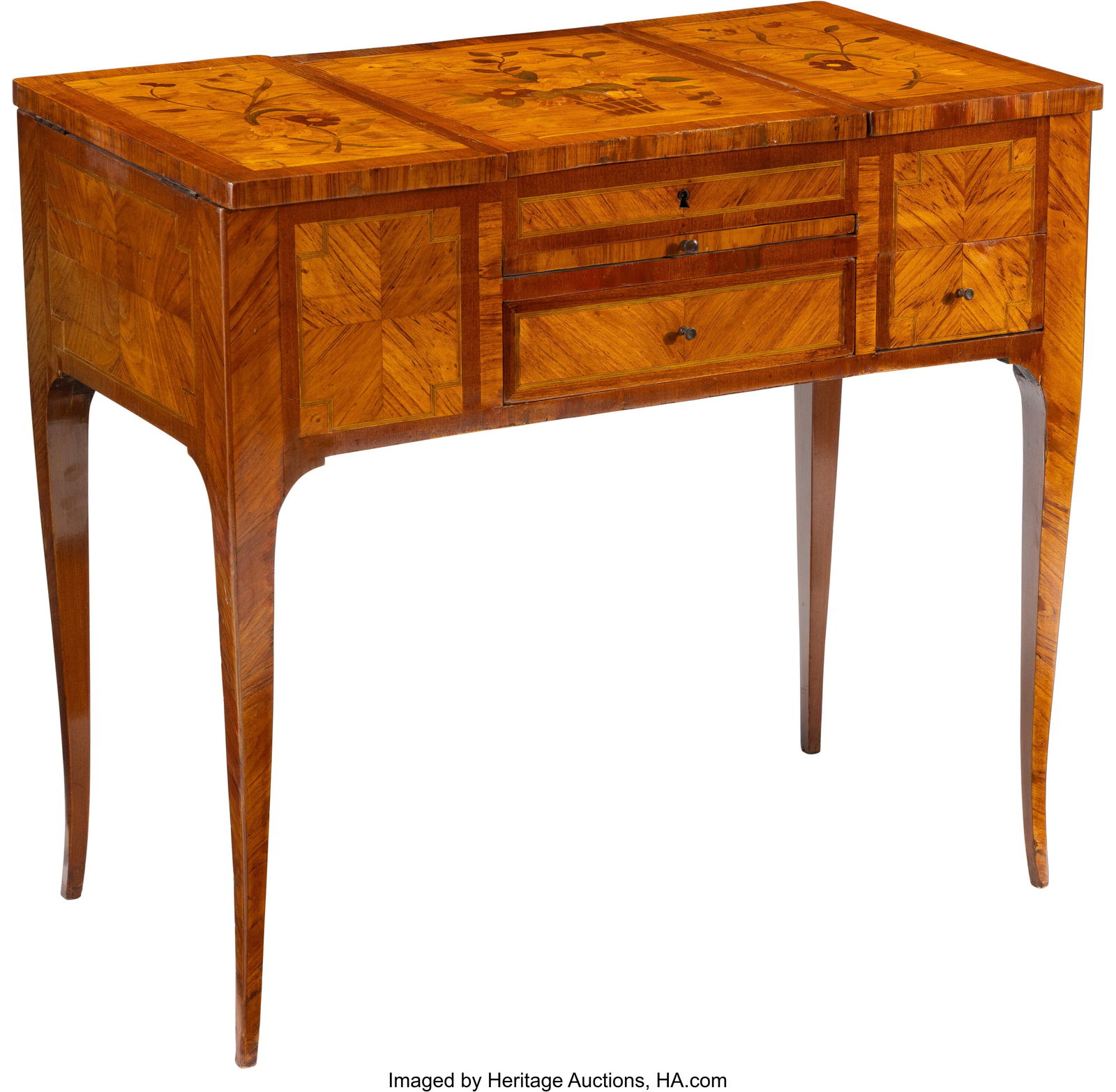 A French Marquetry Vanity Table, late 19th centu (1 of 4)