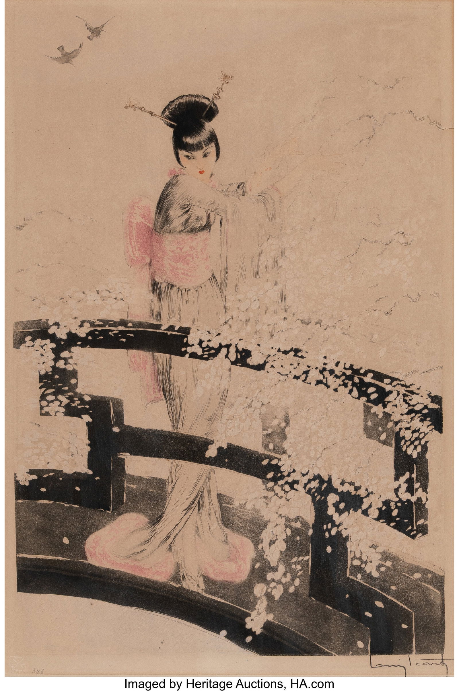 Louis Icart (French, 1888-1950) Madame Butterfly: Louis Icart (French, 1888-1950) Madame Butterfly, 1927 Etching in colors on wove paper laid on board 25-3/4 x 18-3/8 inches (65.4 x 46.7 cm)
