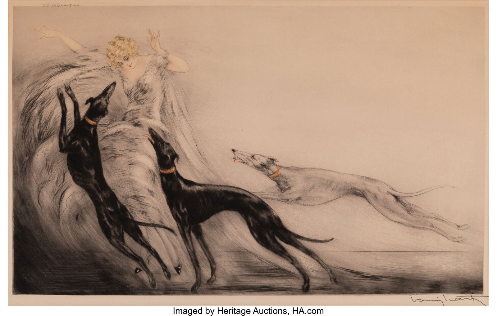 Louis Icart (French, 1888-1950) Coursing II, 192 (1 of 2)