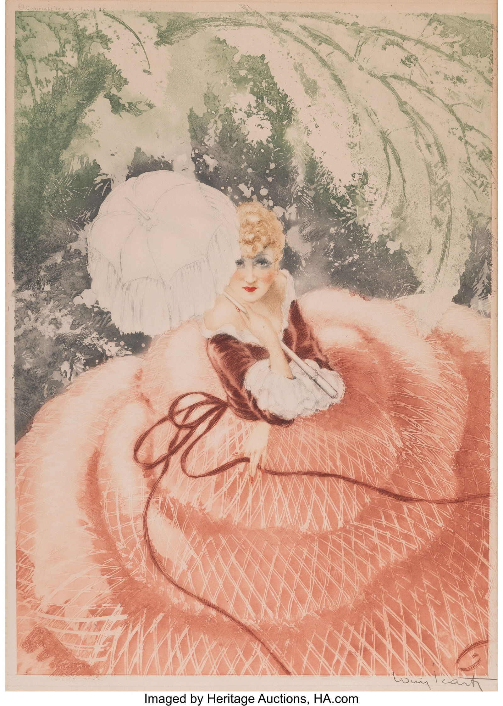 Louis Icart (French, 1888-1950) Southern Charm, (1 of 3)