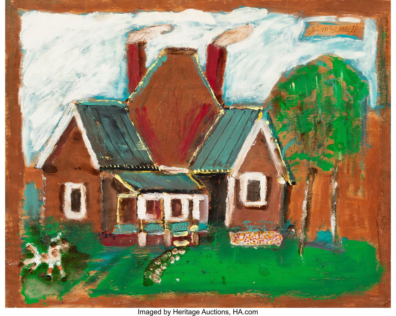 Jimmie Lee Sudduth (American, 1910-2007) Untitle (1 of 2)