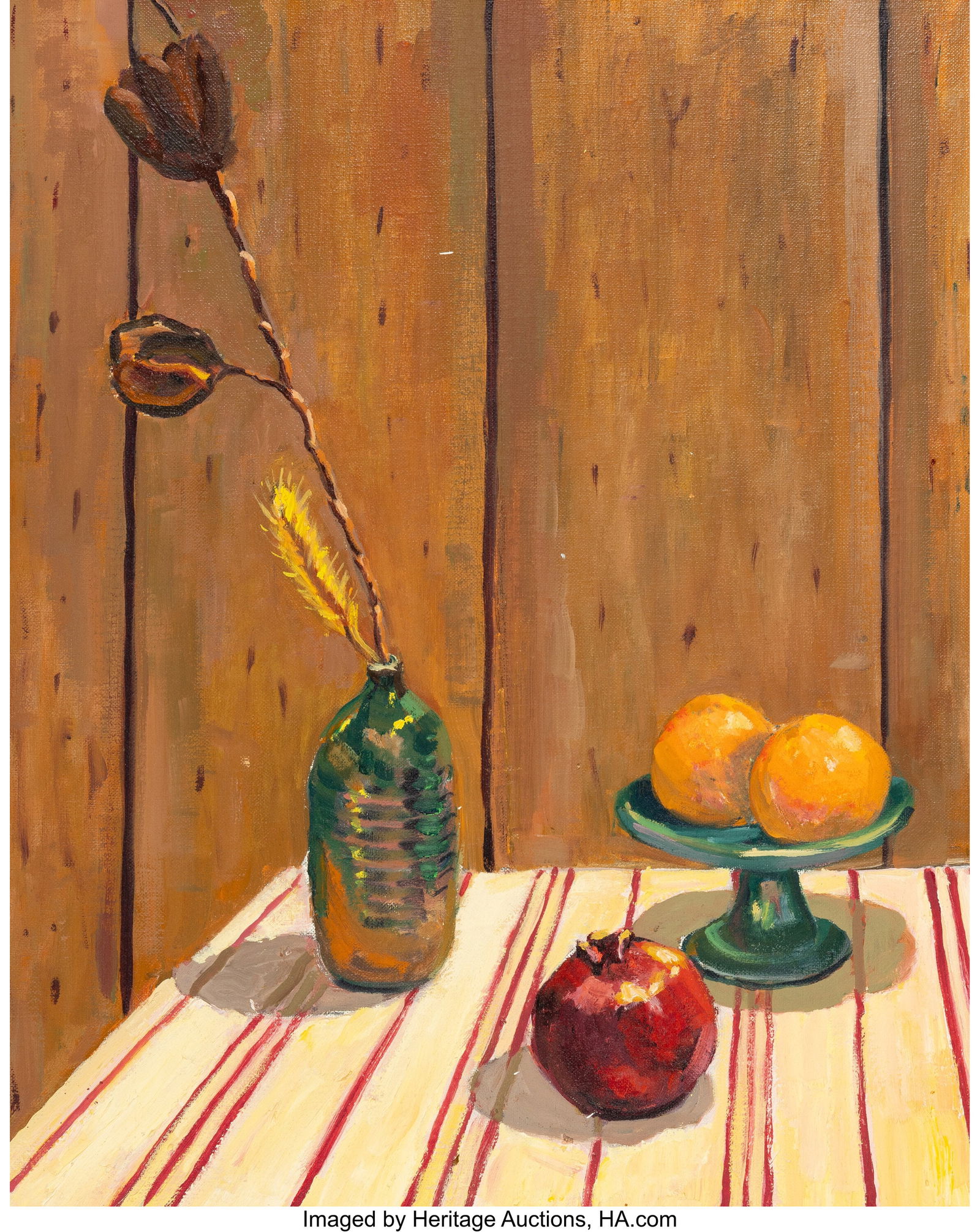American School (20th Century) Still Life Vase a: American School (20th Century) Still Life Vase and Oranges Acrylic on board 20 x 16 inches (50.8 x 40.6 cm) Property from the Estate of Olin Travis and Josephine Oliv