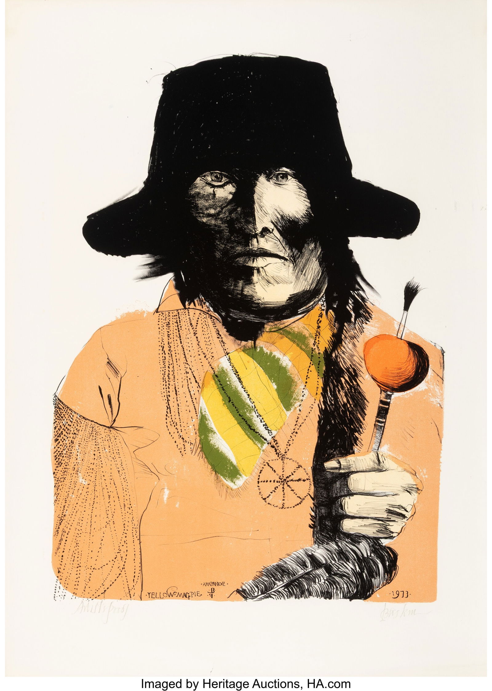 Leonard Baskin (American, 1922-2000) Yellow Magp (1 of 2)