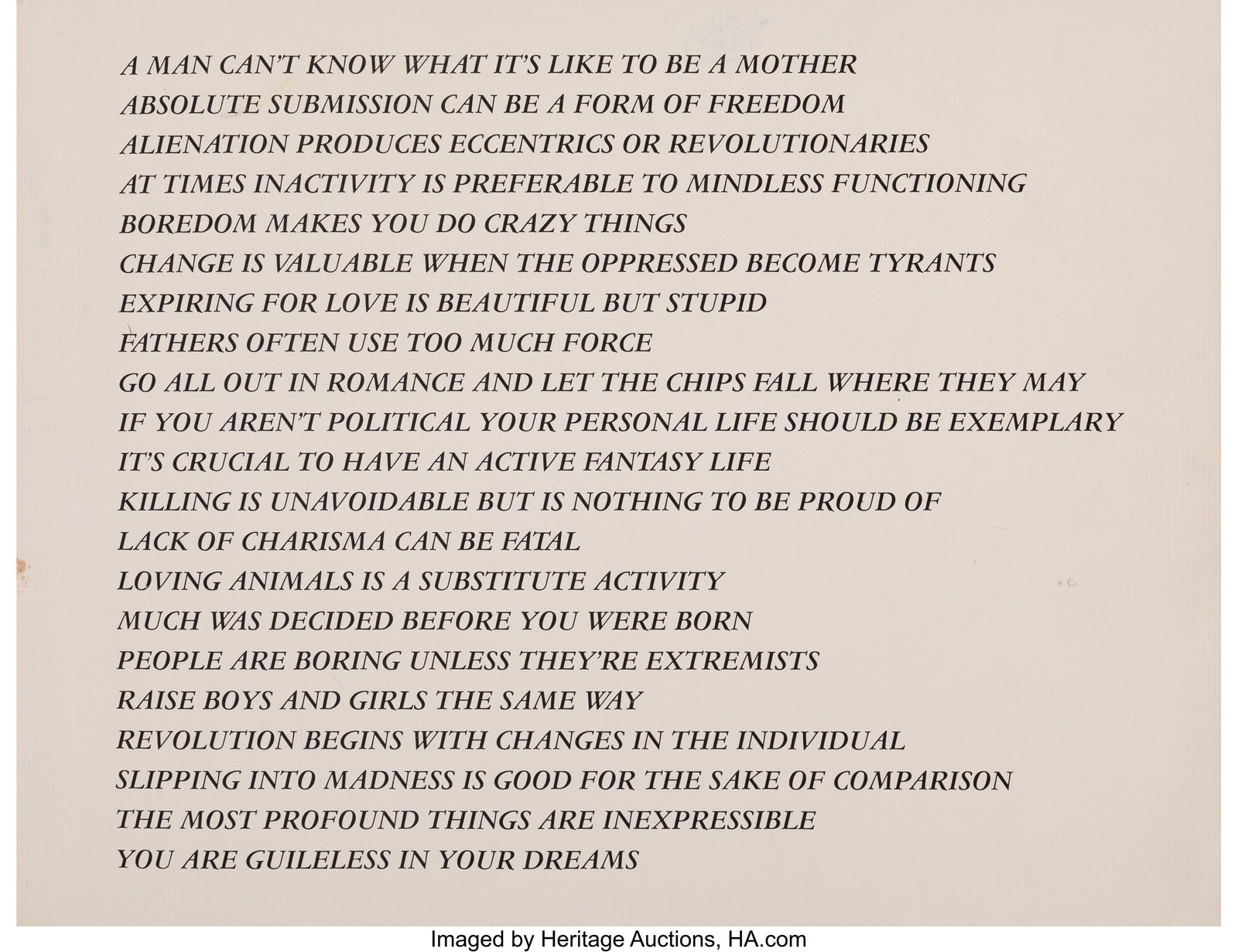 Jenny Holzer (American, b. 1950) Truisms, 1988 L (1 of 2)