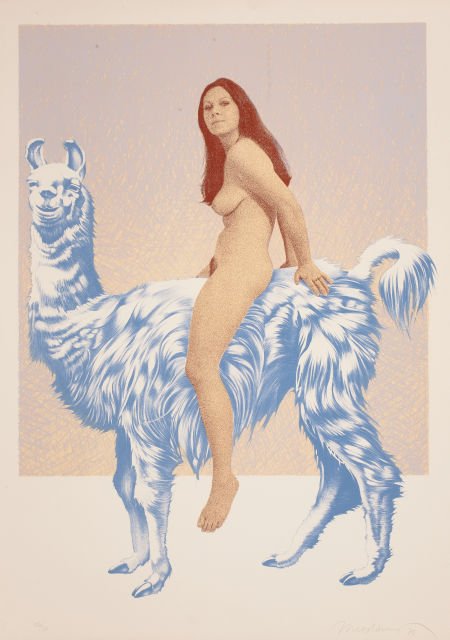 MEL RAMOS (American, b. 1935) Llama Mama, 1970 L: MEL RAMOS (American, b. 1935) Llama Mama, 1970 Lithograph in colors 26-1/2
