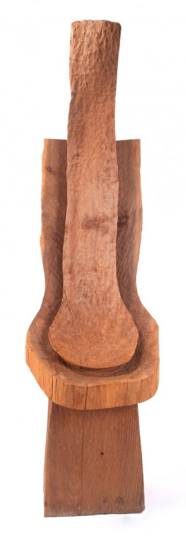 DAVID NASH (British, b. 1945) Red Throne, 1989 R: DAVID NASH (British, b. 1945)Red Throne, 1989Redwood132 x 37 x 31 inche