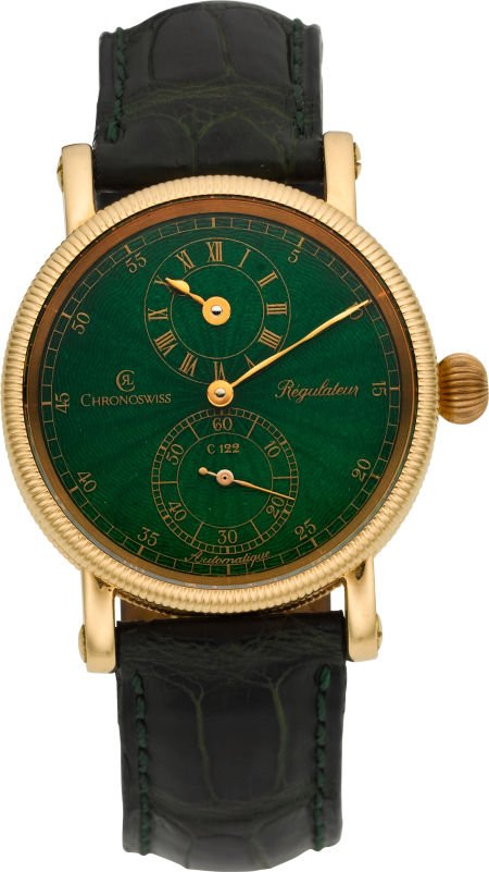 Chronoswiss Limited Edition Rose Gold Régulateur: Chronoswiss Limited Edition Rose Gold Régulateur No. 2/25 Case: 18k rose gold, two body, r