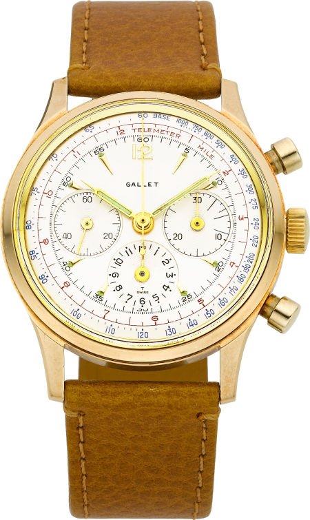 Gallet & Co. Vintage Gold Waterproof Chronograph