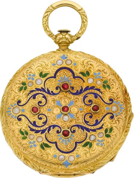 Perret & Cie Chaux-De-Fonds Fine Gold, Enamel, P