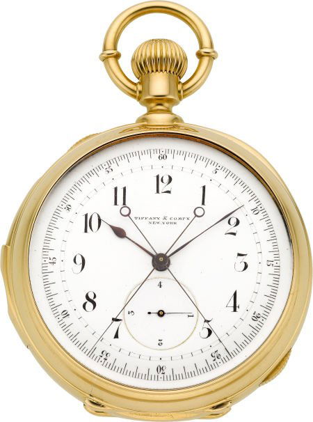 Tiffany & Co. Movement Attributed to Louis Audem: Tiffany & Co. Movement Attributed to Louis Audemars Rare & Important Minute Repeating Tandem Wind Pock