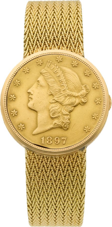 Universal Geneve $20 Gold Coin Wristwatch 