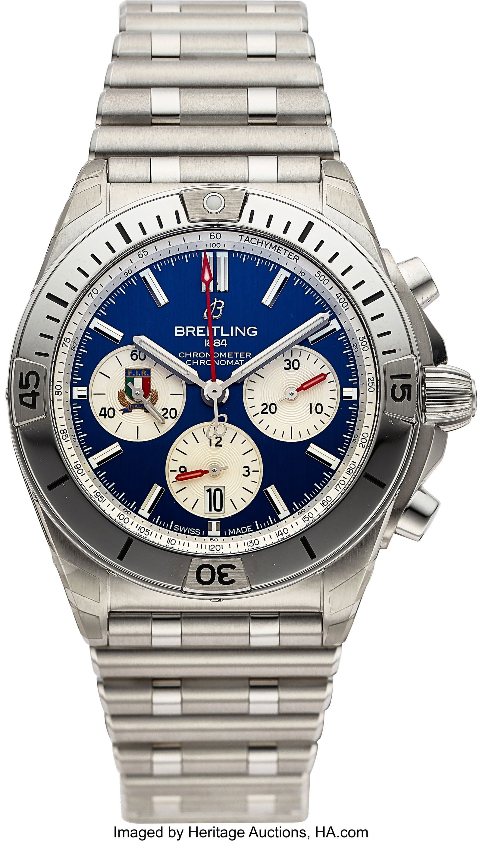 Breitling Chronomat B01 42 Six Nations Italy, Re: Breitling Chronomat B01 42 Six Nations Italy, Ref. AB0134 Full Set Case: 42 mm, stainless steel, three body, screw-down exhibition case back and crown,