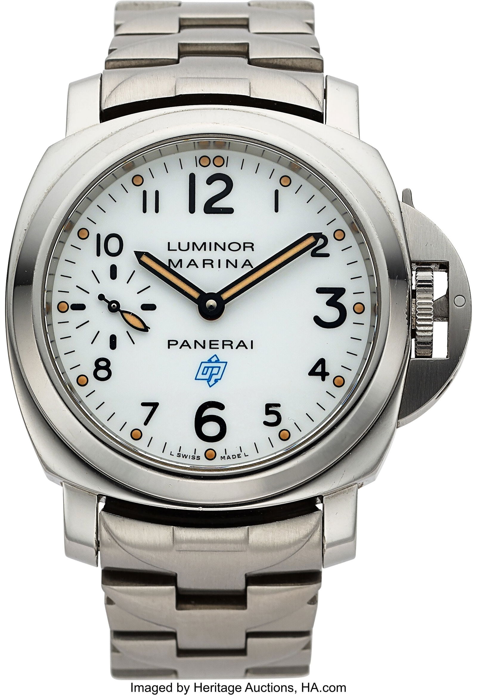 Panerai Luminor Marina Firenze 1860, Ref. 7040: Panerai Luminor Marina Firenze 1860, Ref. 7040 Case: 43 mm, stainless steel, three body, snap-on case back, full crown guard, and fixed domed