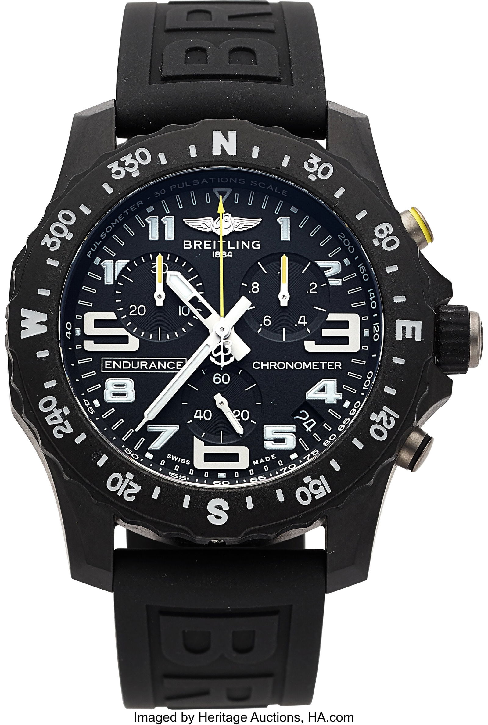 Breitling Endurance Pro 44, Ref. X82310 Full Set: Breitling Endurance Pro 44, Ref. X82310 Full Set Case: 44 mm, Breitlight, three body, 4 screw case back, push-pull crown, and bi-directional rotating