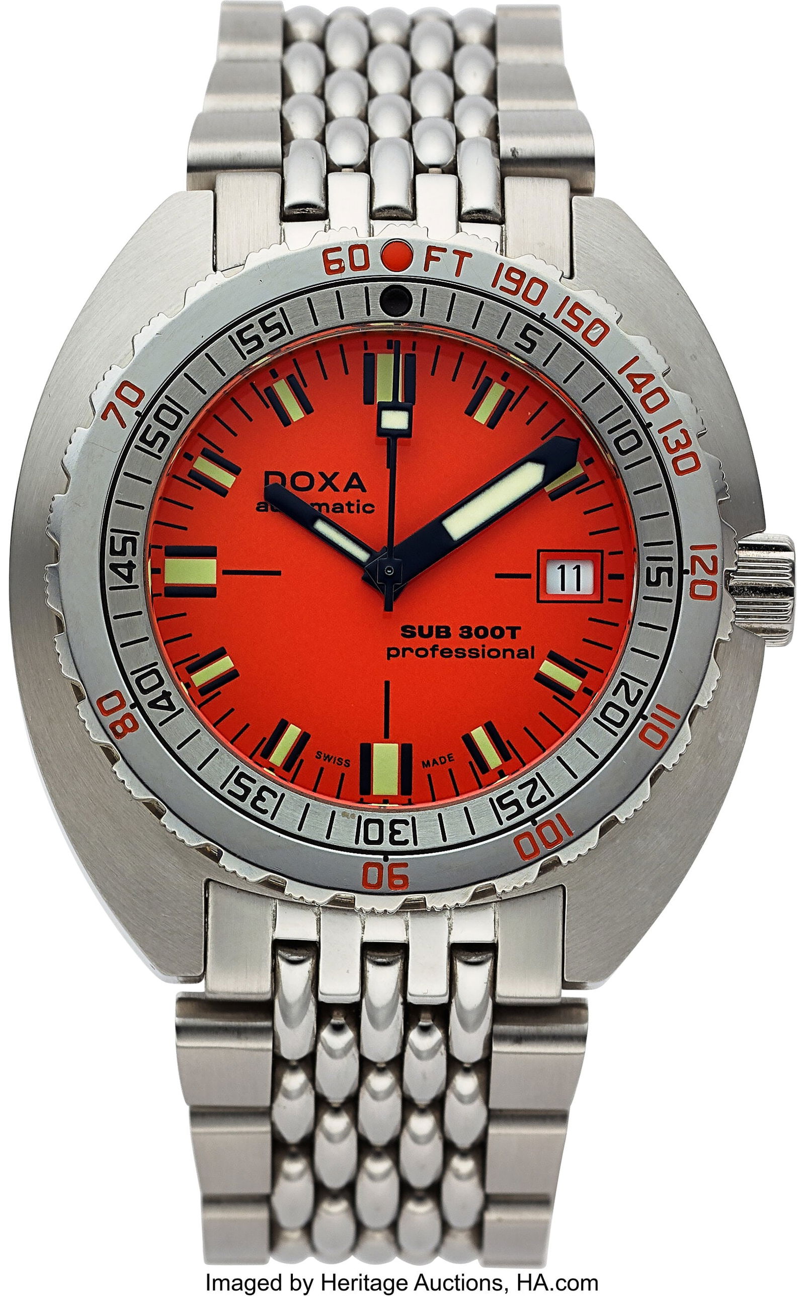 DOXA Automatic Sub 300T Professional Full Set, R: DOXA Automatic Sub 300T Professional Full Set, Ref. 8401035110 Case: 43 mm, stainless steel, three body, screw-down case back and crown, unidirectional