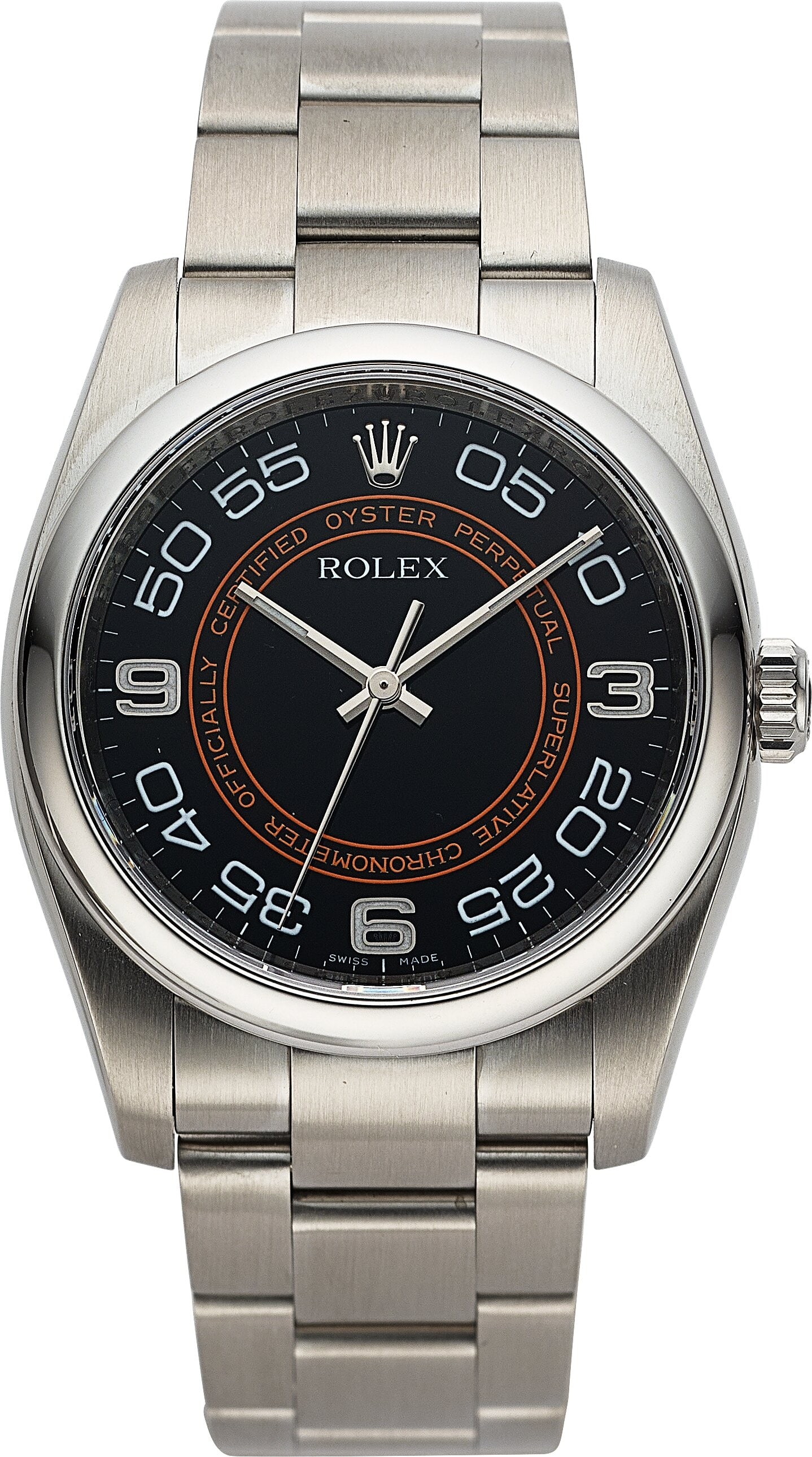 Rolex Oyster Perpetual 36mm Stainless Steel, Ref: Rolex Oyster Perpetual 36mm Stainless Steel, Ref. 116000 Case: 36 mm, stainless steel, three body, screw-down case back and crown, fixed domed bezel, V