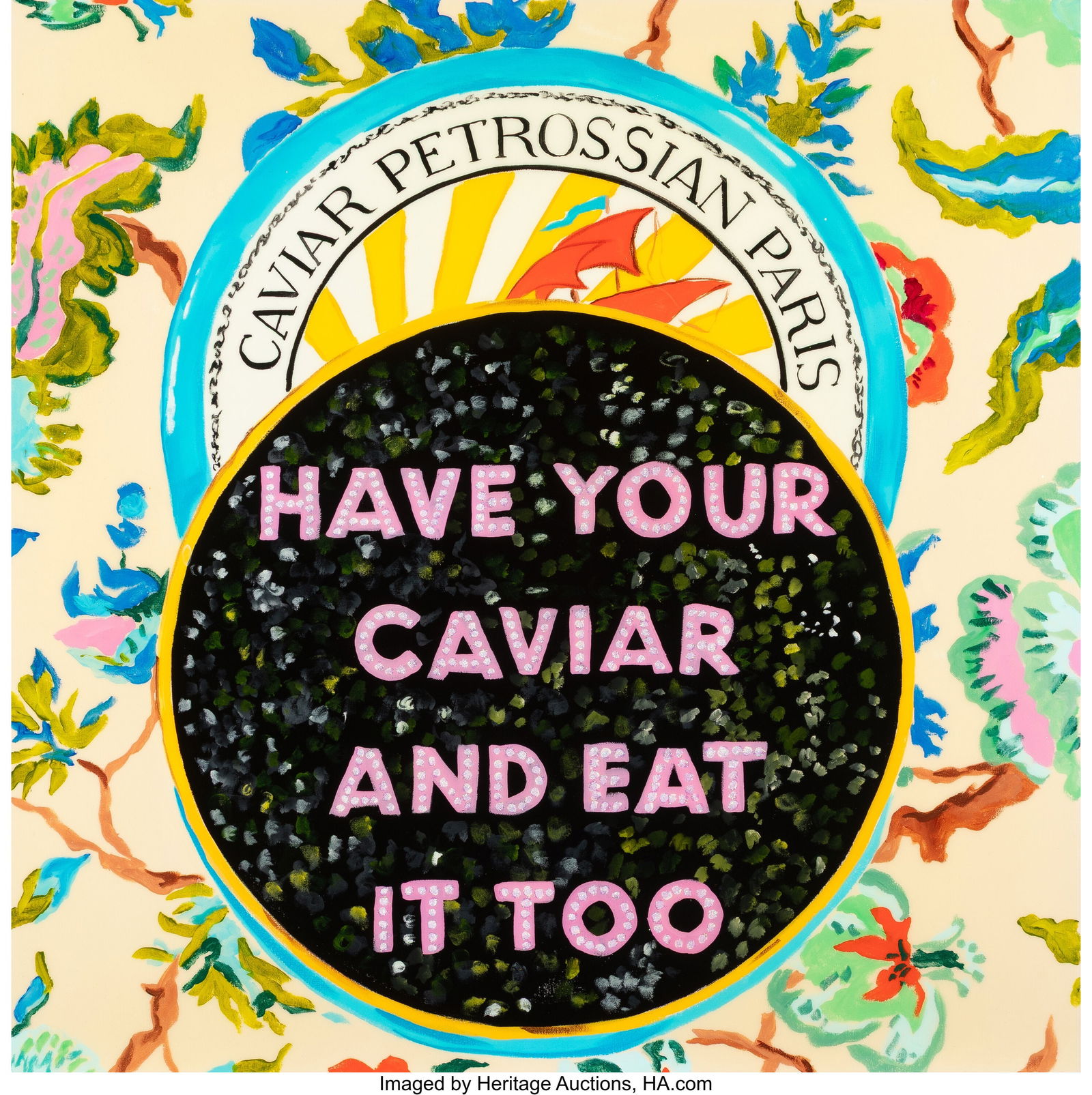 Ashley Longshore (b. 1975) Have Your Caviar and: Ashley Longshore (b. 1975) Have Your Caviar and Eat It Too Acrylic and resin on canvas 36 x 36 inches (91.4 x 91.4 cm) HID03101062020 © 2026 Heritage Auct