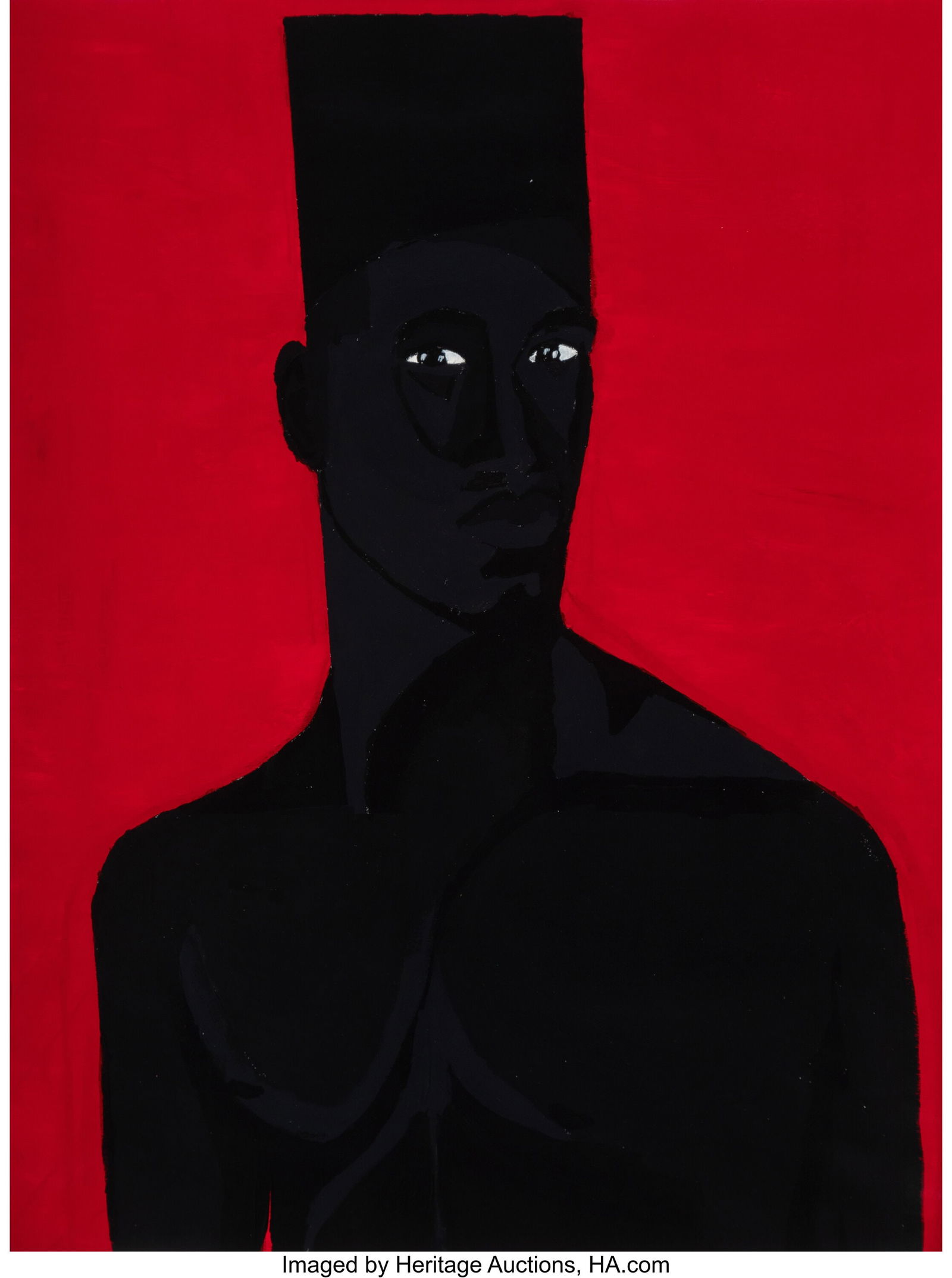 Jon Key (b. 1990) The Man (Bust) No. 1 from Viol: Jon Key (b. 1990) The Man (Bust) No. 1 from Violet Den series, 2019 Acrylic on paper 23-3/4 x 17-3/4 inches (60.3 x 45.1 cm) &lp