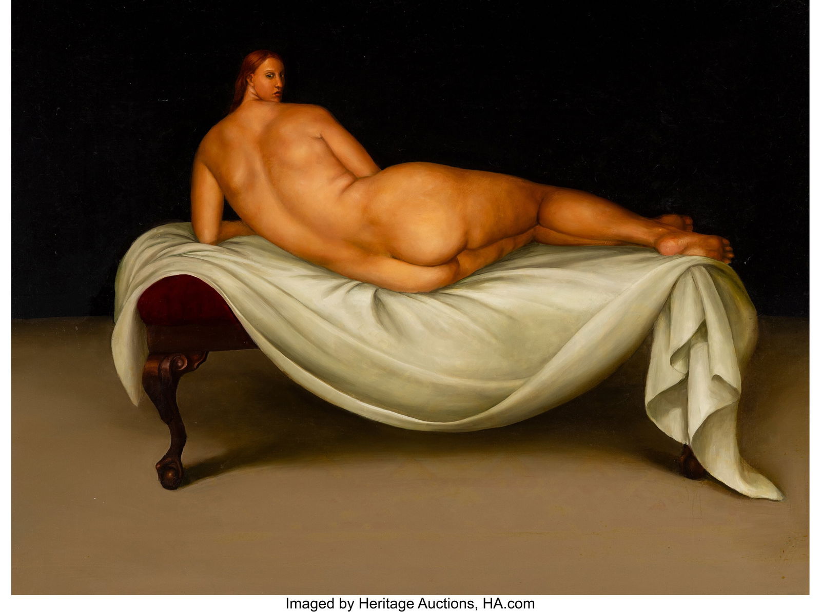 Marion Peck (b. 1963) Untitled (Nude), 1994 Oil: Marion Peck (b. 1963) Untitled (Nude), 1994 Oil on wooden panel 36 x 48 inches (91.4 x 121.9 cm) Signed and dated on the reverse: Peck &s