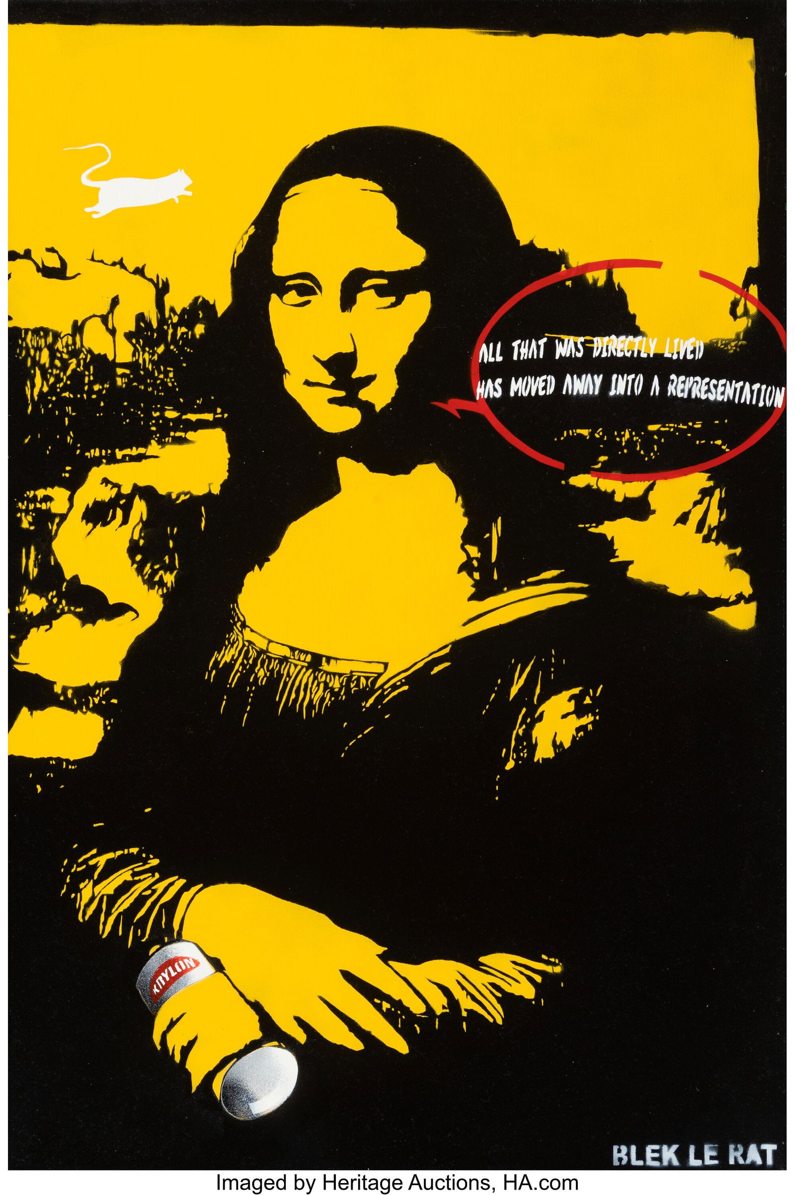 Blek le Rat (b. 1951) Untitled Acrylic and spray: Blek le Rat (b. 1951) Untitled Acrylic and spray paint on canvas 36 x 24 inches (91.4 x 61.0 cm) Signed lower right: BLEK LE RAT PROVENANCE: Privat