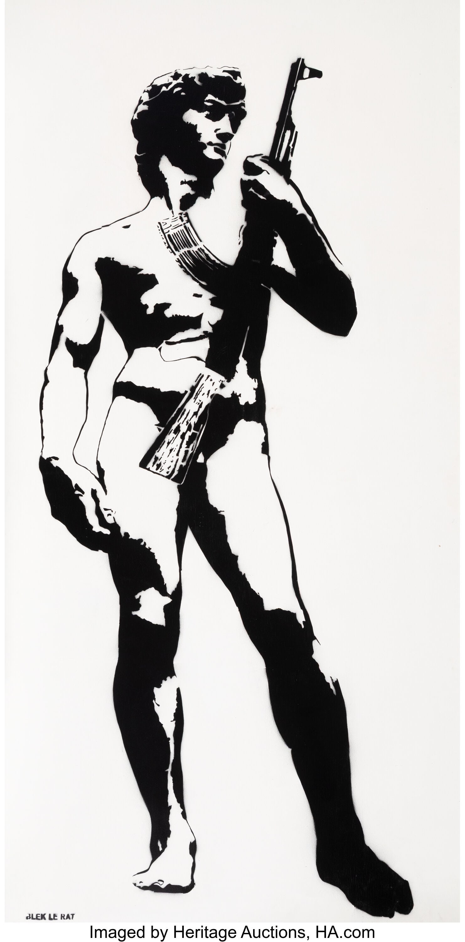 Blek le Rat (French, b. 1951) David with Kalashn (1 of 2)