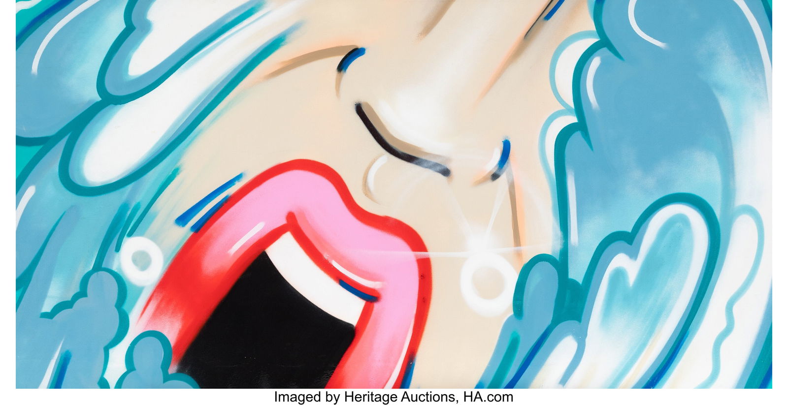 Crash (John Matos) (b. 1961) The Hurricane Spray: Crash (John Matos) (b. 1961) The Hurricane Spray paint on wooden panel 32 x 72 inches (81.3 x 182.9 cm) Signed and titled on the reverse: John